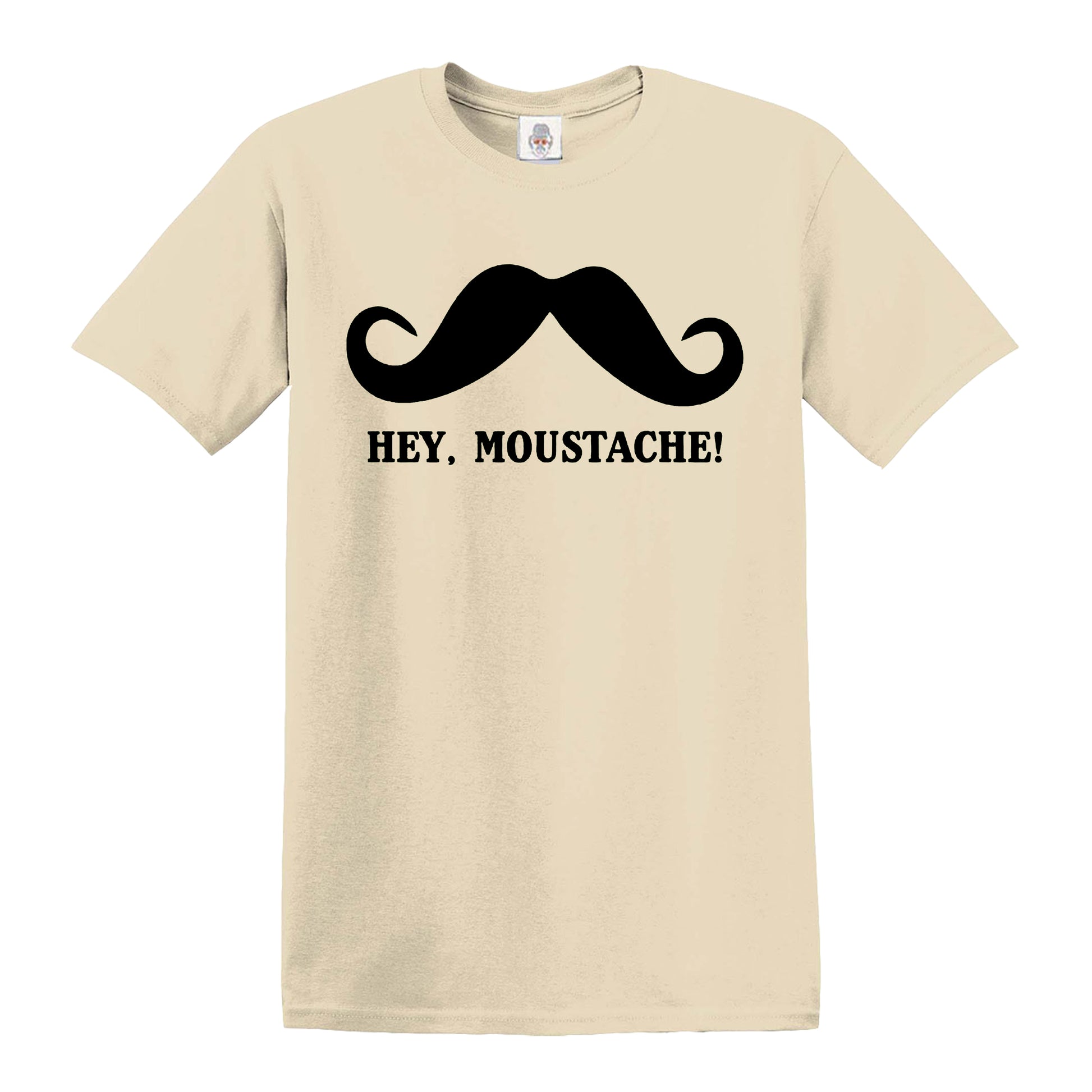Hey Moustache | FUNNY MEN'S T-SHIRT SAND T-SHIRT BLACK PRINT Hey Moustache | FUNNY MEN'S T-SHIRT