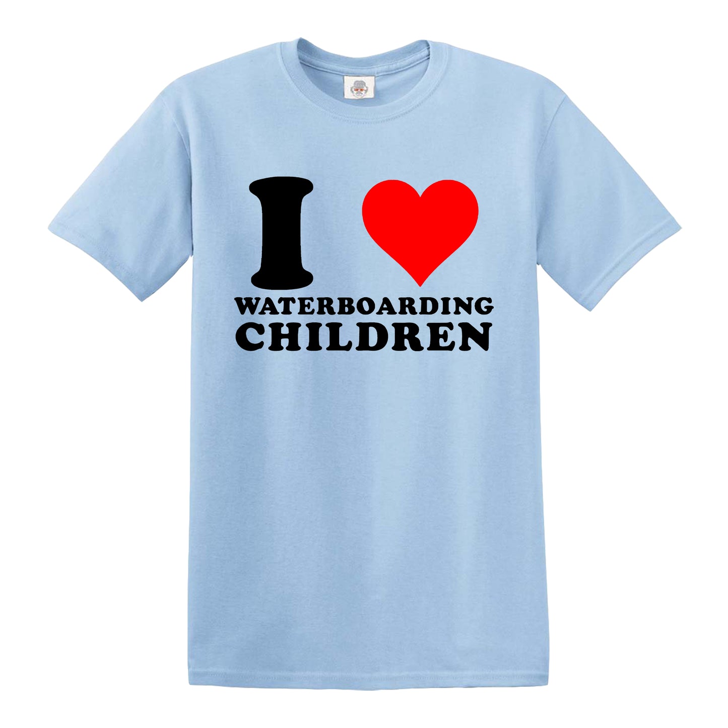 I Love Waterboarding | MEN'S T-SHIRT SKY BLUE T-SHIRT BLACK PRINT I Love Waterboarding | MEN'S T-SHIRT