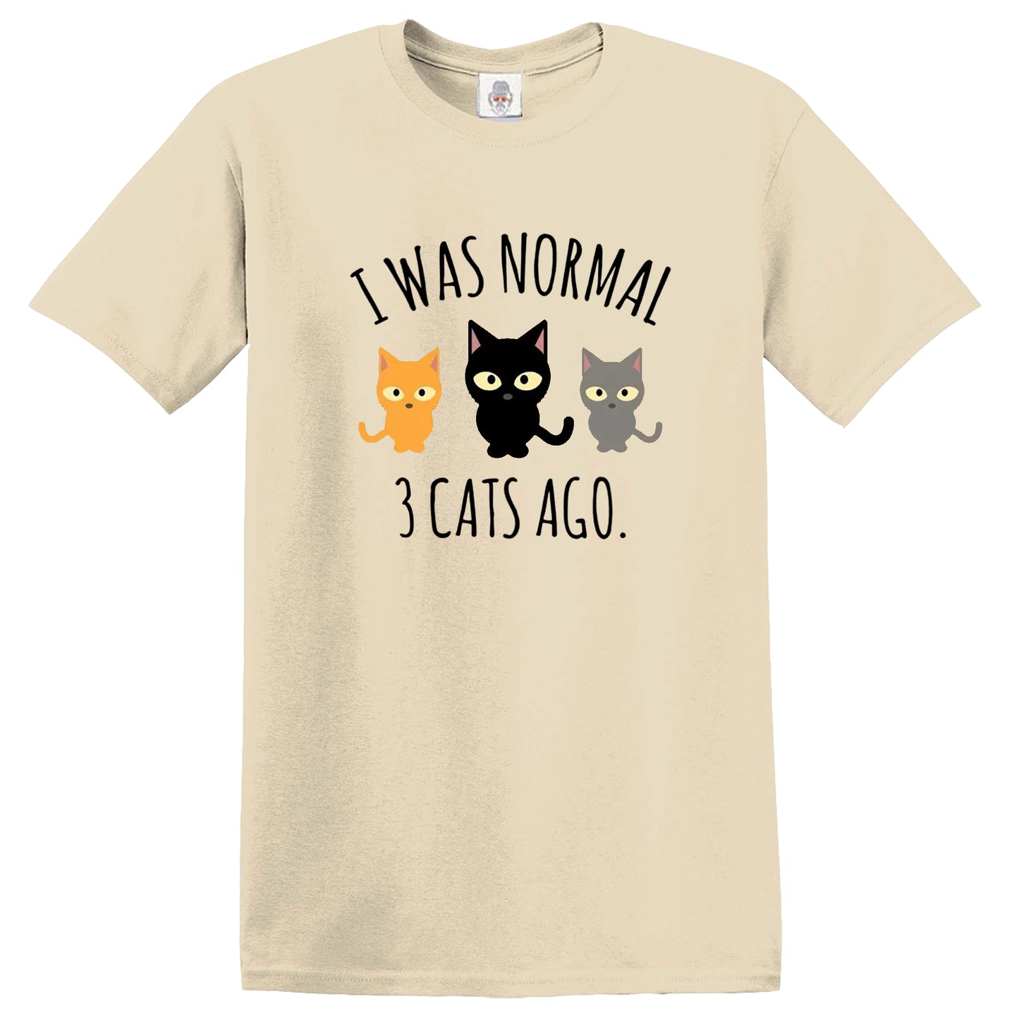 I WAS NORMAL 3 | CAT DESIGN PRINT | MEN'S T-SHIRT SAND T-SHIRT BLACK PRINT I WAS NORMAL 3 | CAT DESIGN PRINT | MEN'S T-SHIRT
