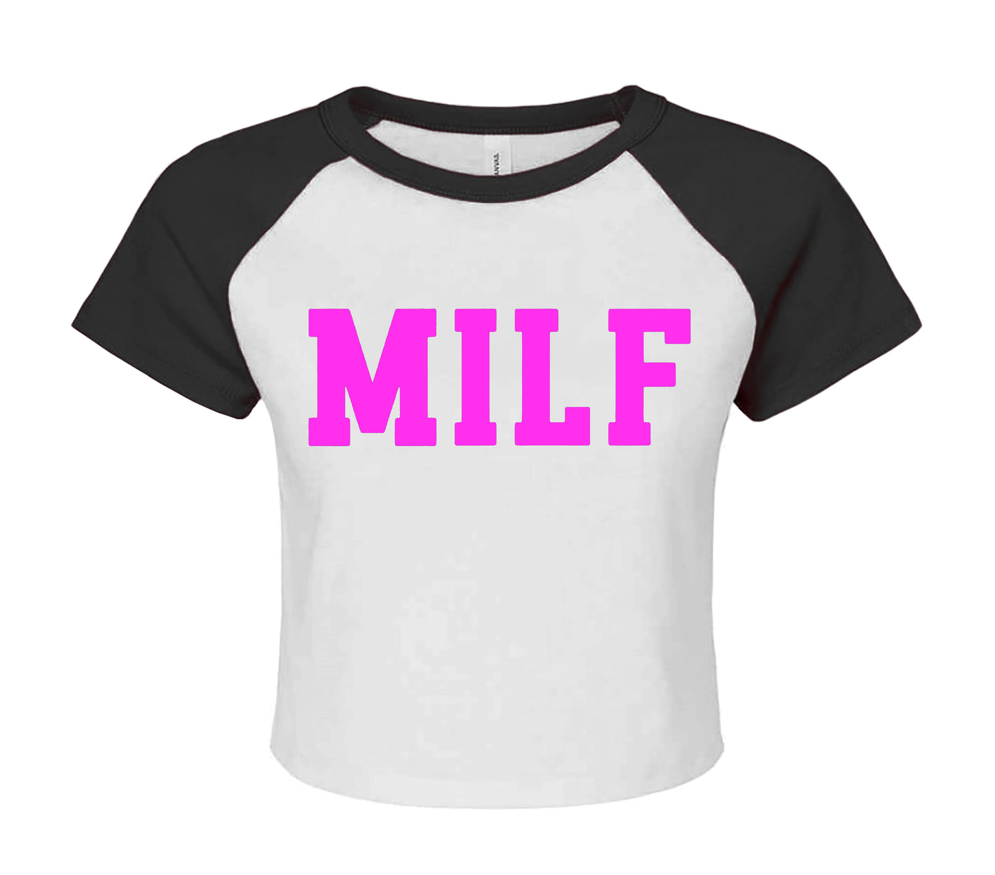 MILF COOL SLOGAN | LADIES RAGLAN CROP TOP
