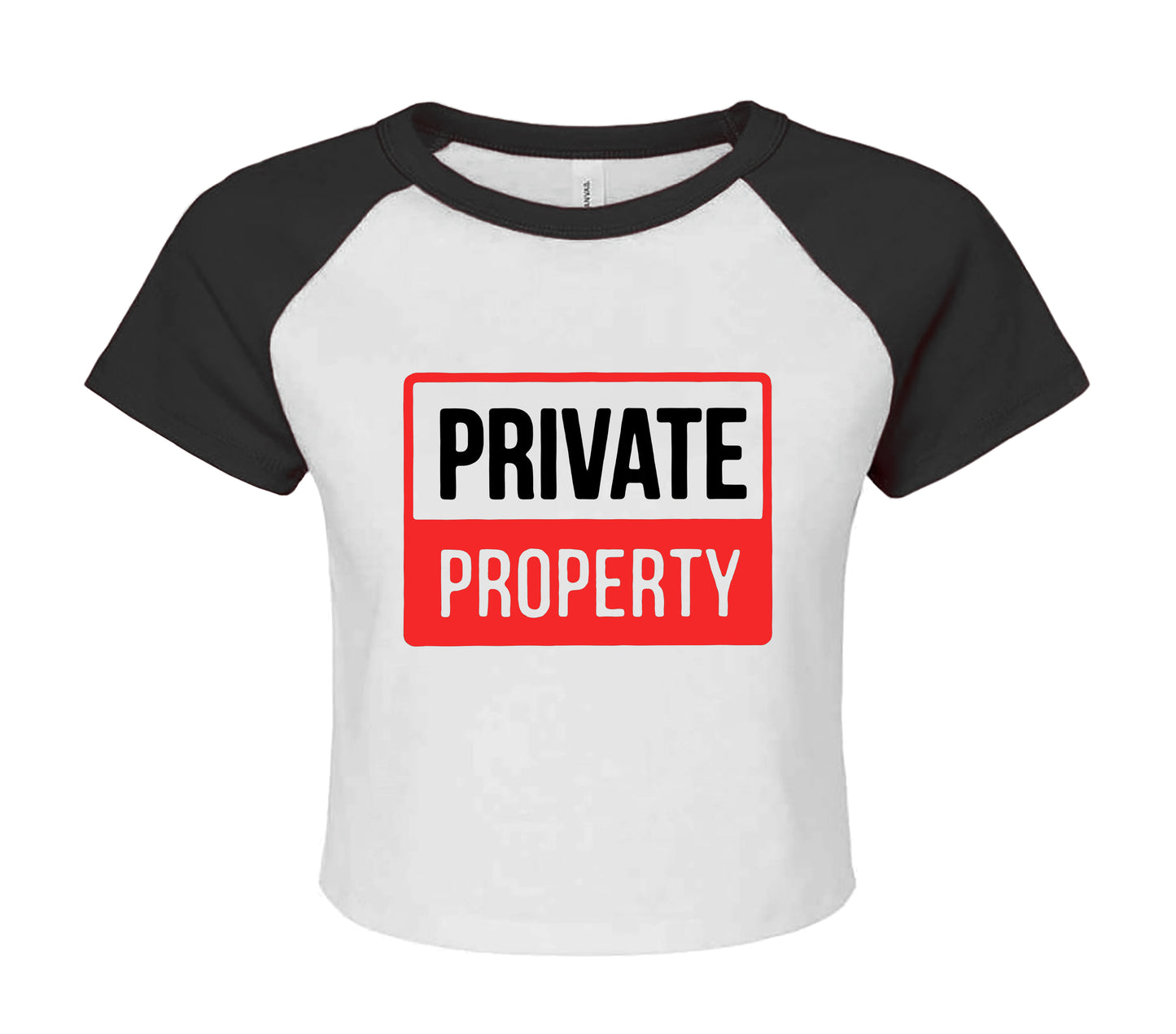 PRIVATE PROPERTY | LADIES RAGLAN CROP TOP