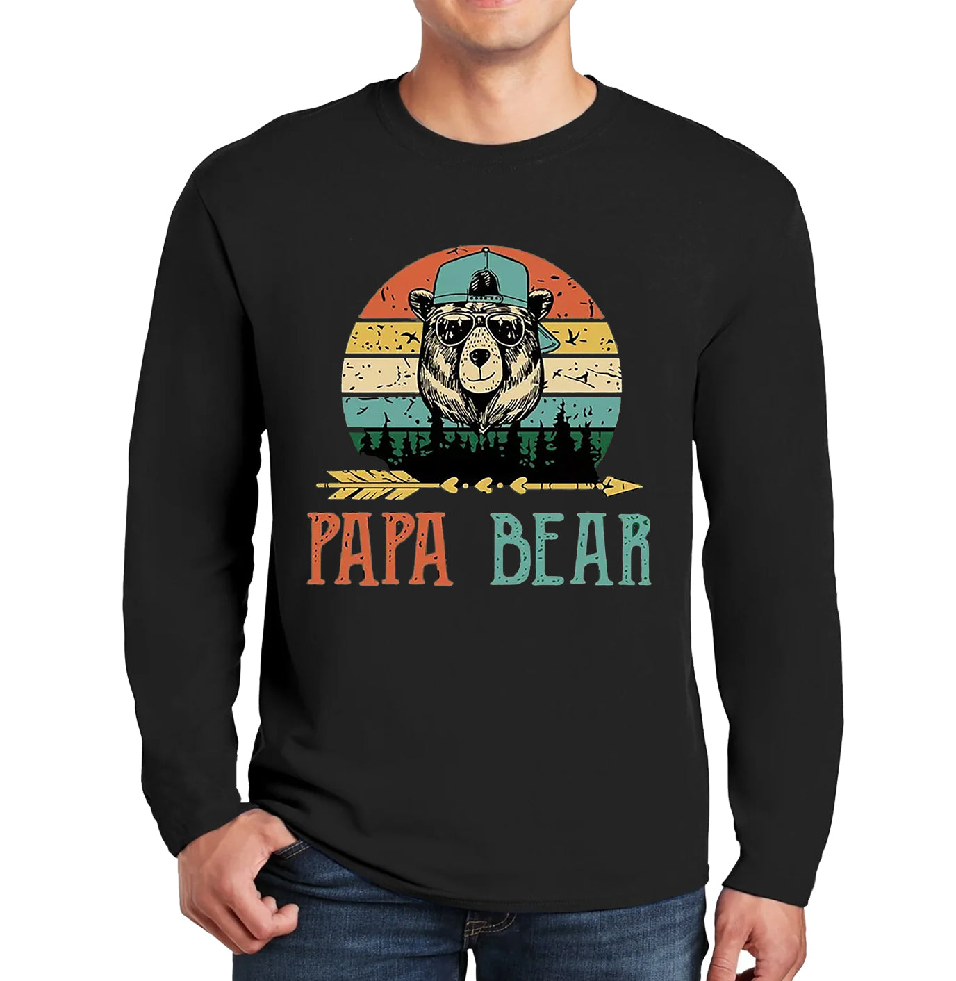PAPA BEAR FUNNY | Men's Long Sleeve