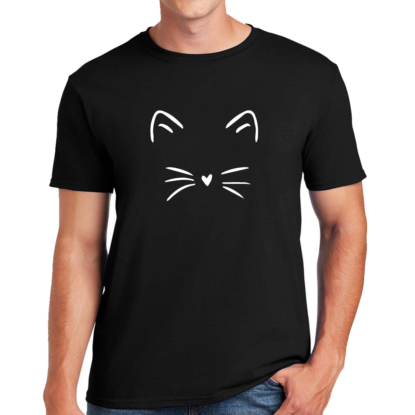 CUTE CAT FACE CAT PRINT MEN'S T-SHIRT CUTE CAT FACE CAT PRINT MEN'S T-SHIRT