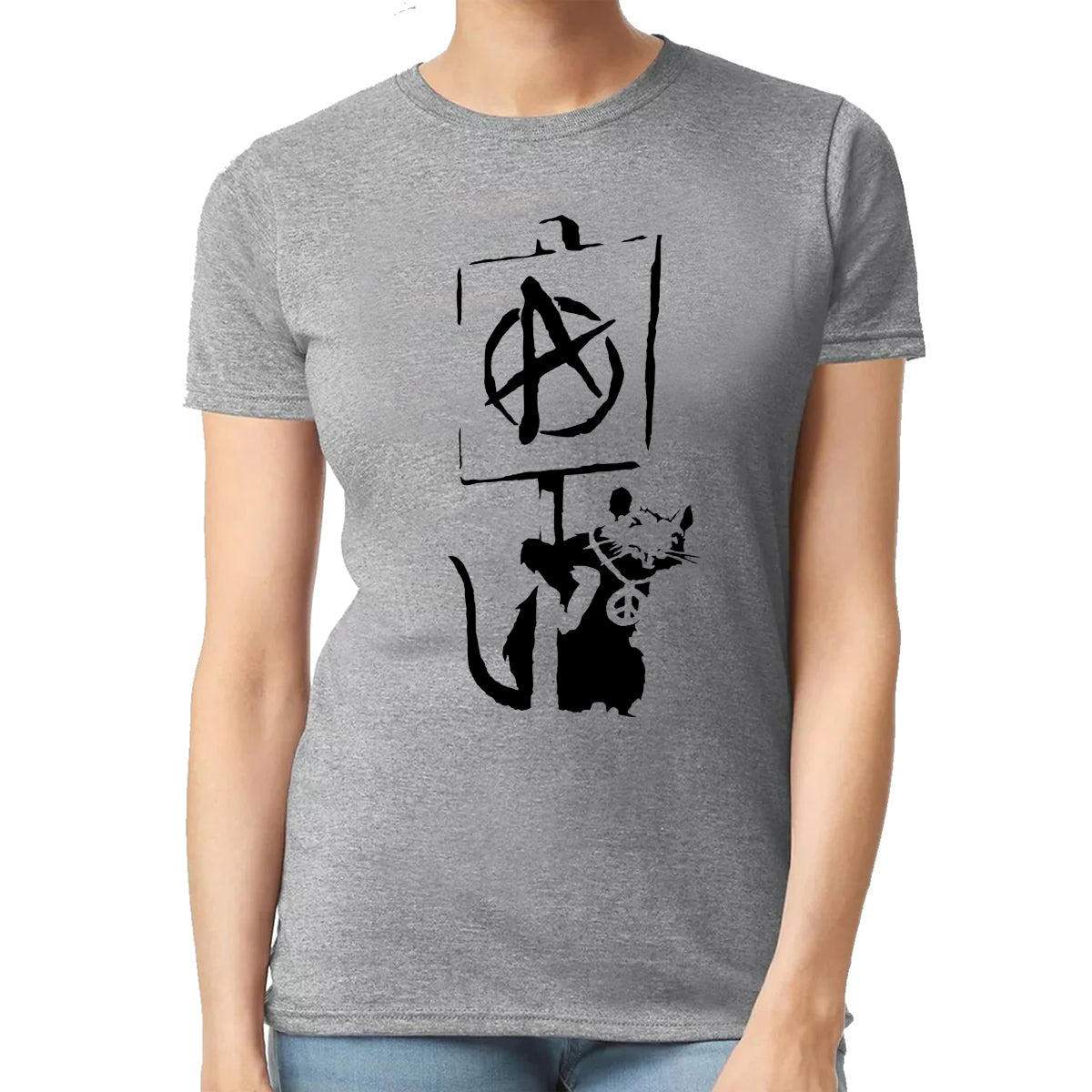 Banksy Anarchy Rat | LADIES T-SHIRT