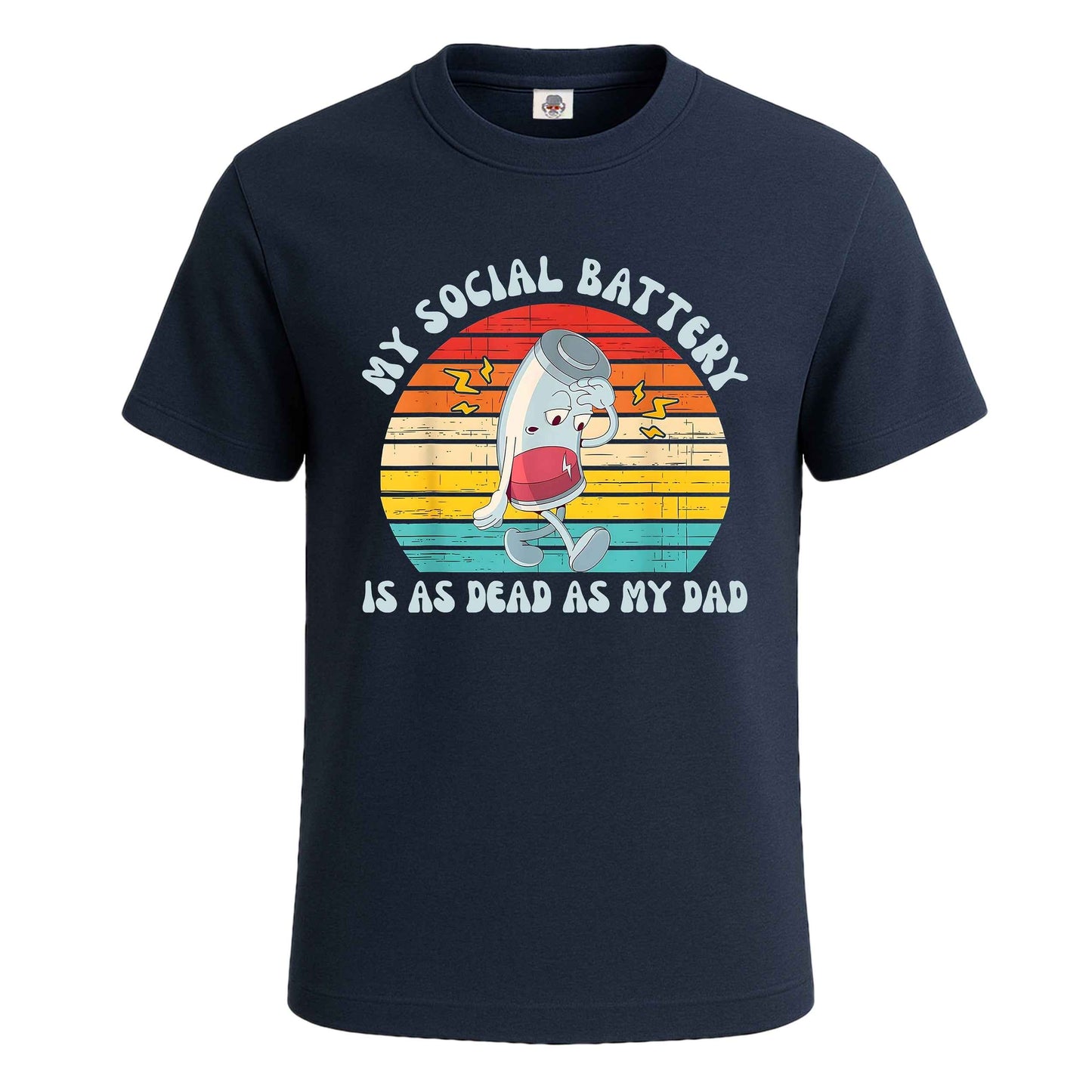 My Social Battery Is As | T-Shirt For Men's NAVY T-SHIRT My Social Battery Is As | T-Shirt For Men's