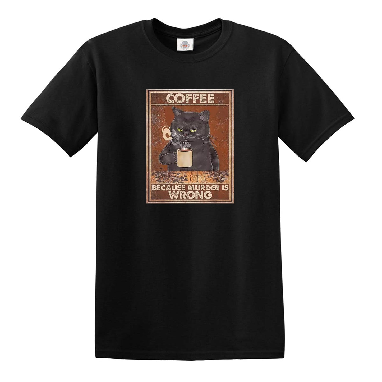COFFE BECAUSE MURDER | CAT PRINT | MEN'S T-SHIRT Black COFFE BECAUSE MURDER | CAT PRINT | MEN'S T-SHIRT
