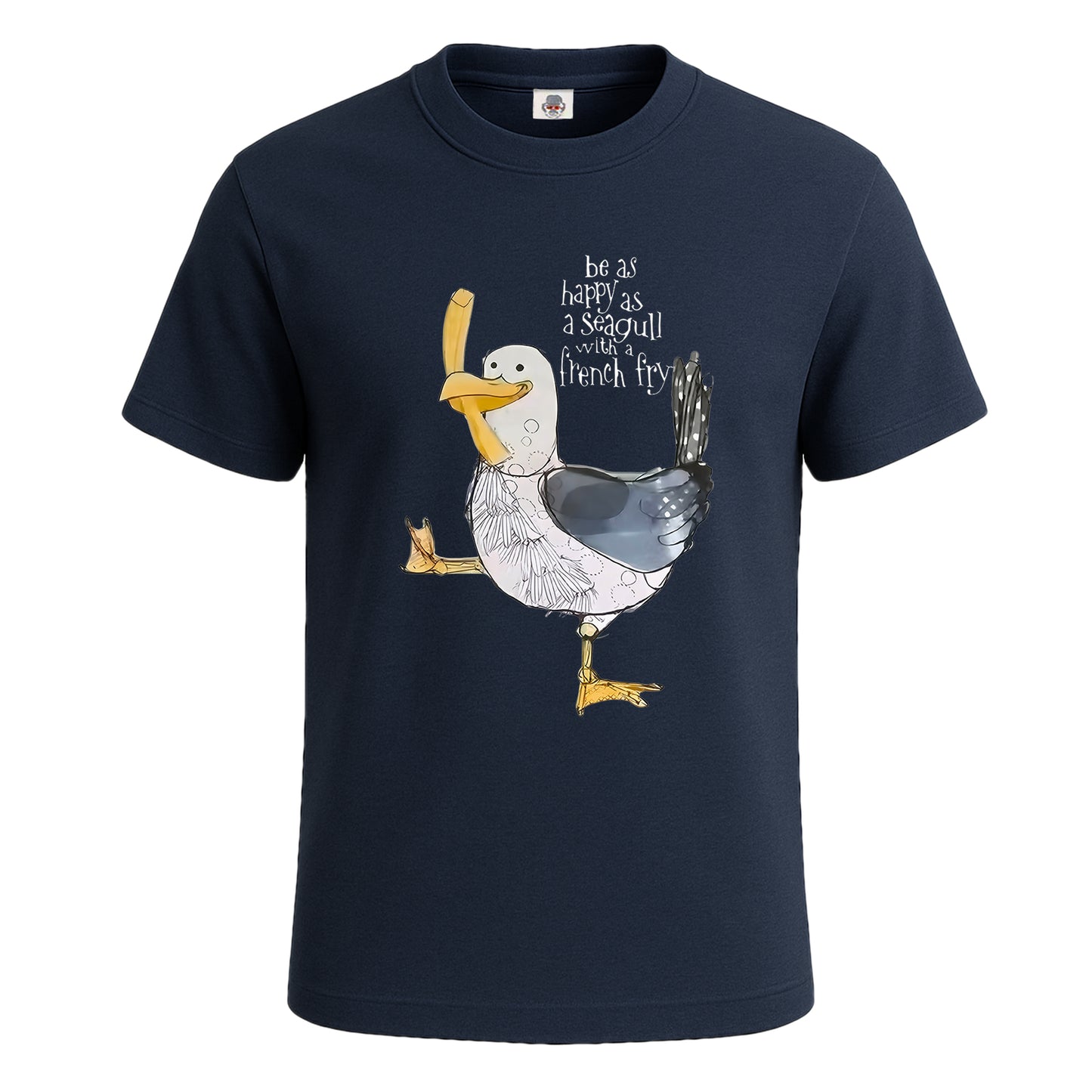 Happy As Seagull | T-Shirt For Men's NAVY T-SHIRT Happy As Seagull | T-Shirt For Men's