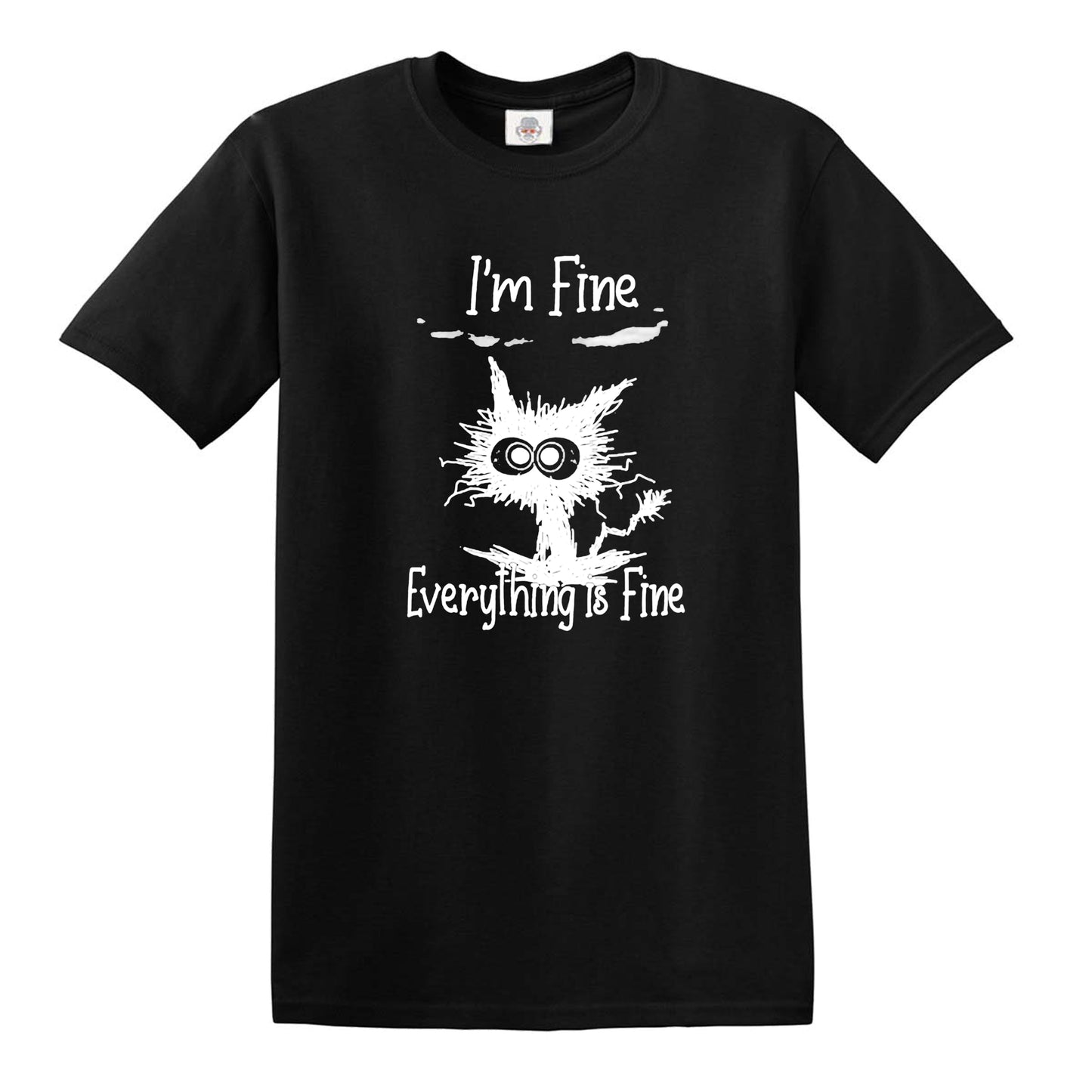 I'M WATCHING YOU | CAT DESIGN PRINT | MEN'S T-SHIRT BLACK T-SHIRT WHITE PRINT I'M WATCHING YOU | CAT DESIGN PRINT | MEN'S T-SHIRT