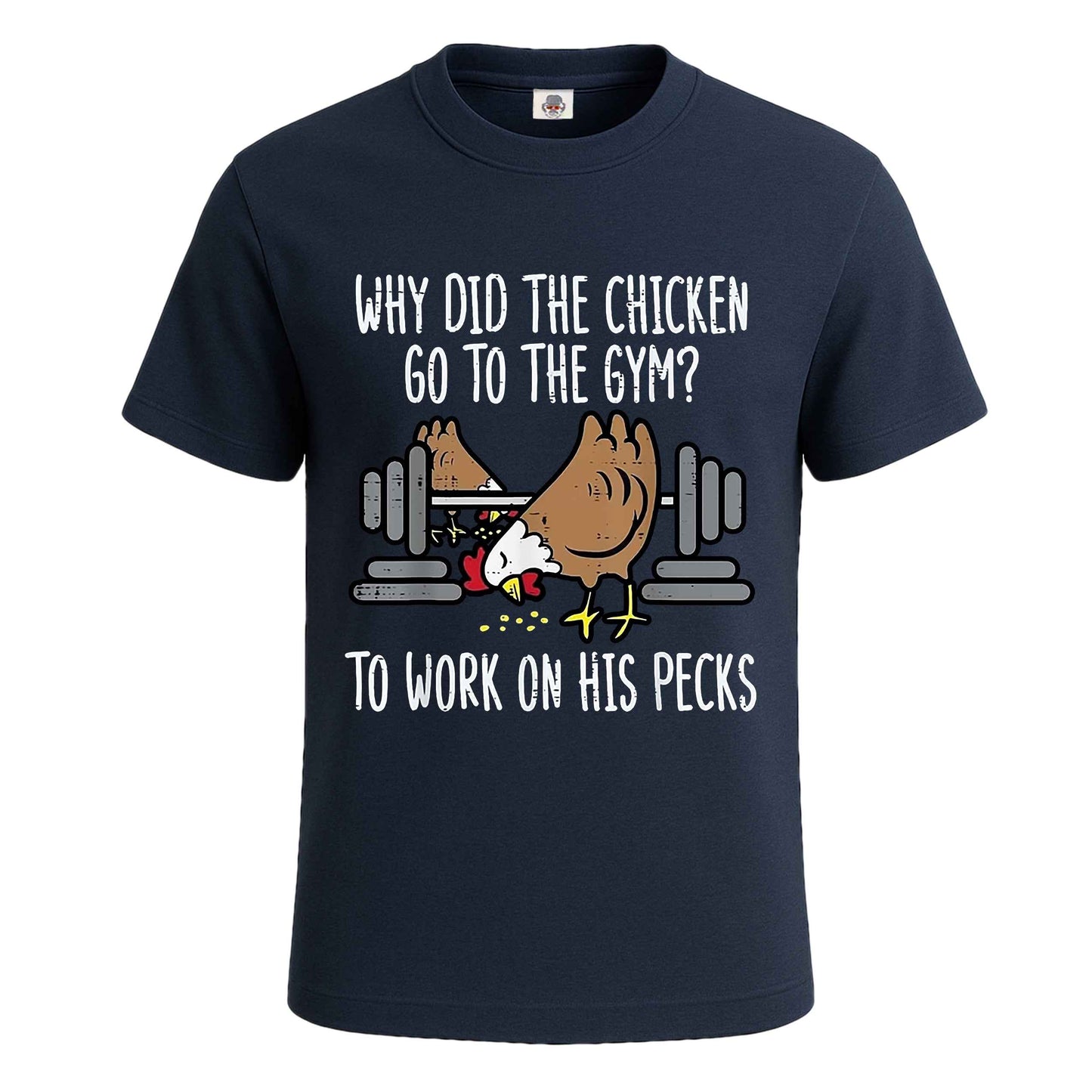 Why Did The Chicken | T-Shirt For Men's NAVY T-SHIRT Why Did The Chicken | T-Shirt For Men's