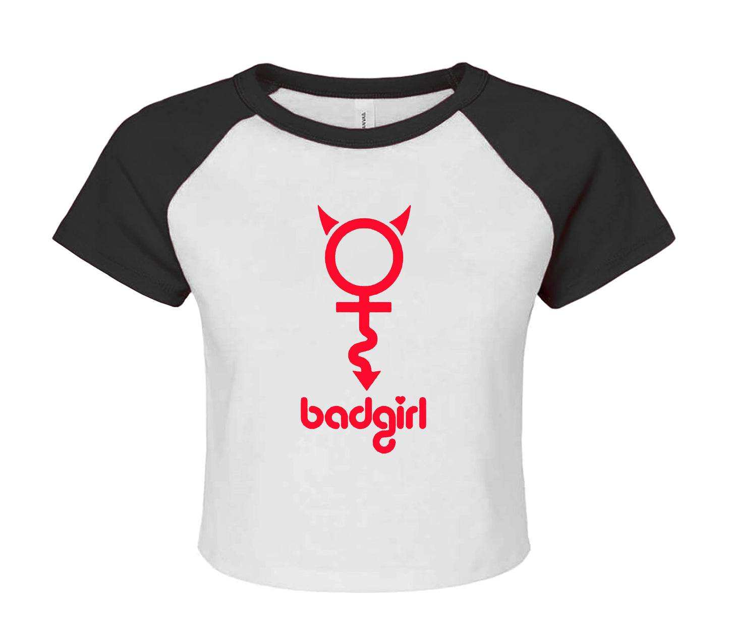 BAD GIRL SIGN | LADIES RAGLAN CROP TO
