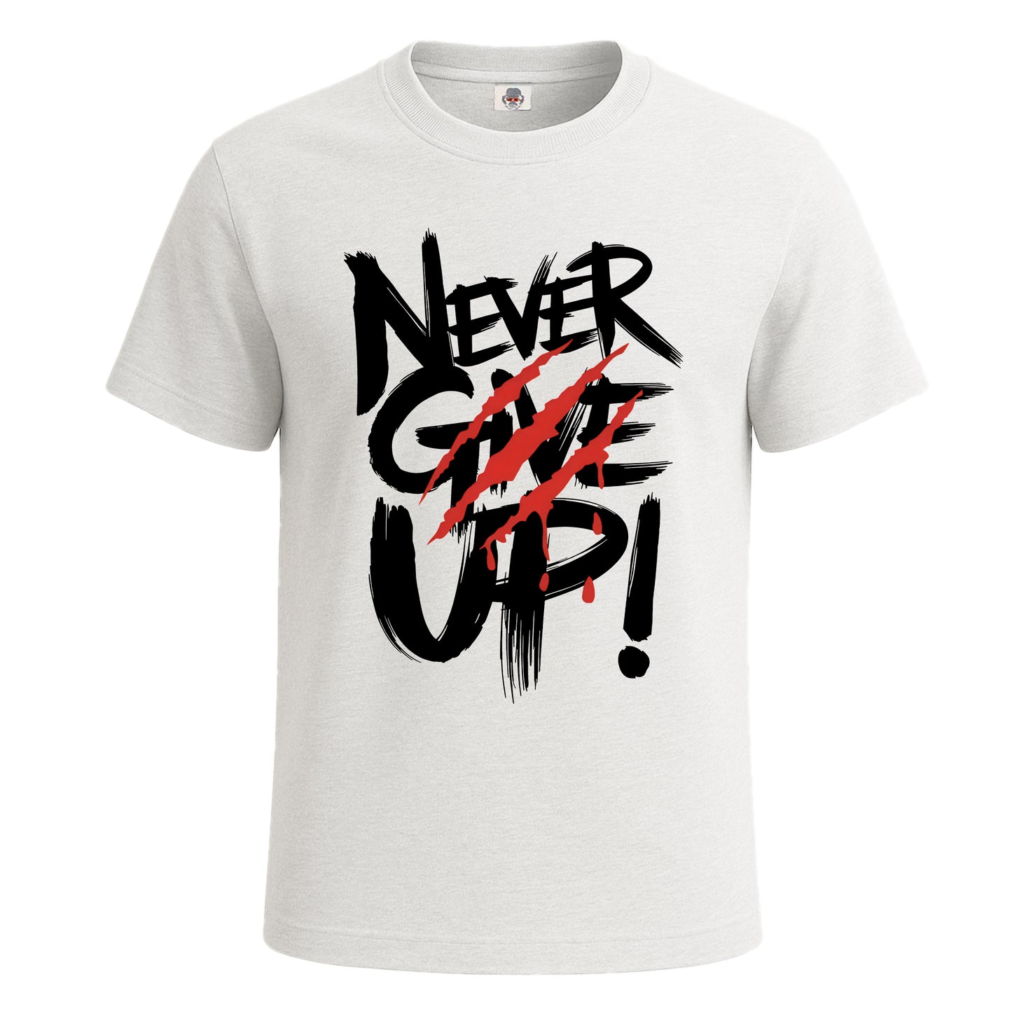 Never Give Up | T-Shirt For Men's WHITE T-SHIRT Never Give Up | T-Shirt For Men's