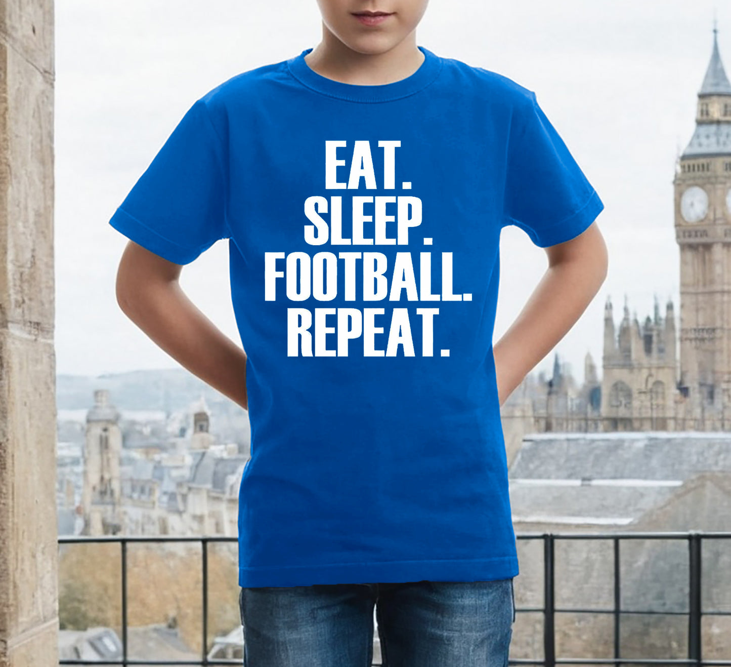 Eat Sleep Football Repeat | KID'S T-SHIRT Eat Sleep Football Repeat | KID'S T-SHIRT