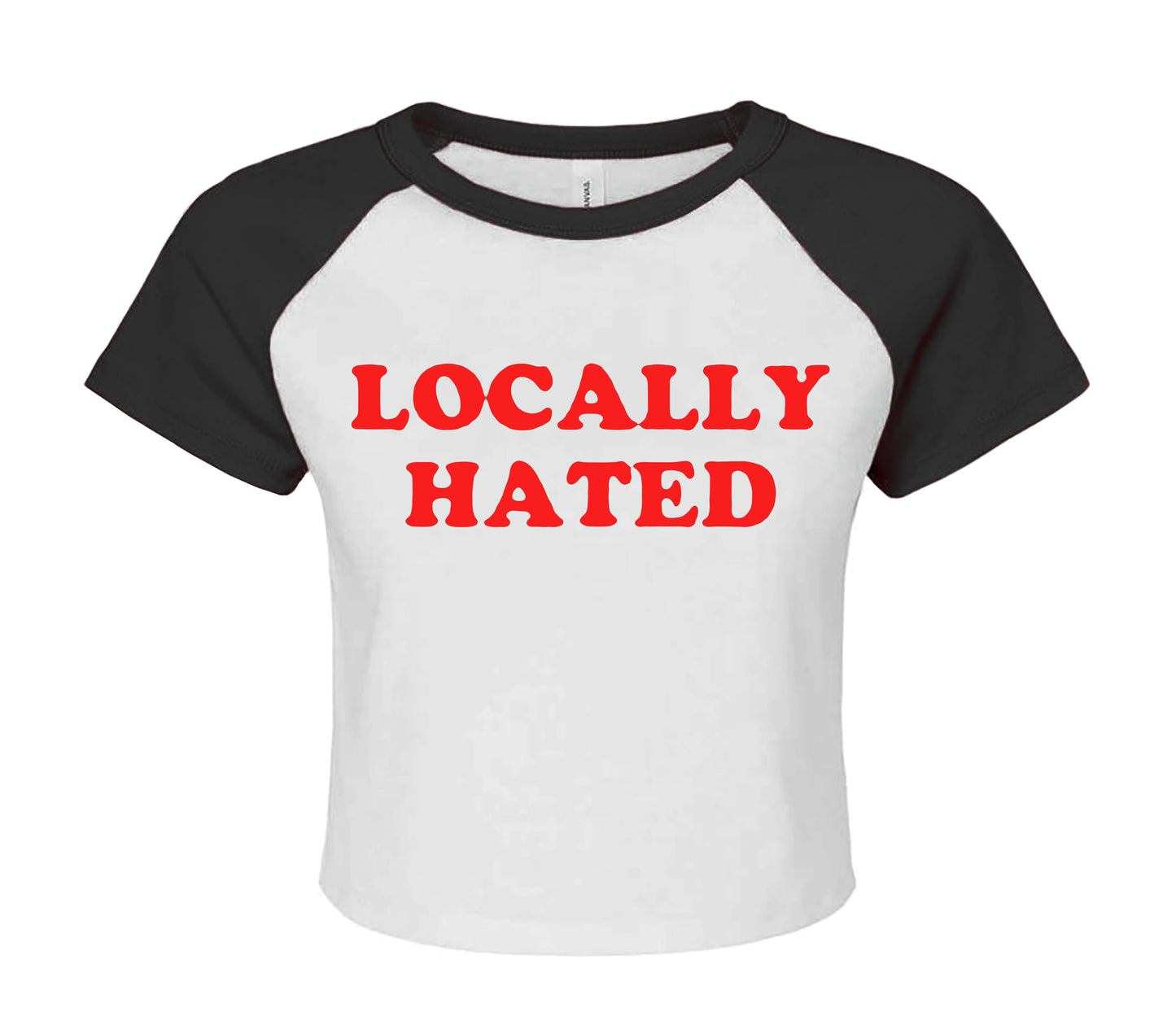LOCALLY HATED | LADIES RAGLAN CROP TOP