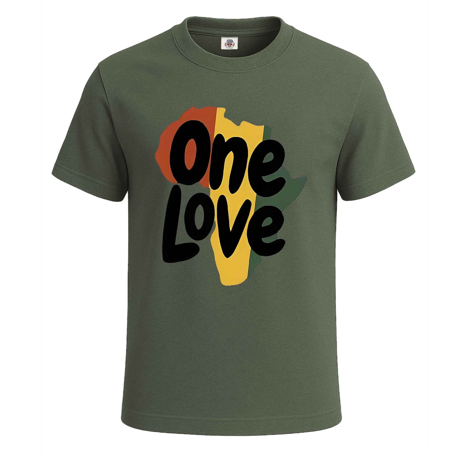 One Love Letter Print | T-Shirt For Men's MILITARY GREEN T-SHIRT One Love Letter Print | T-Shirt For Men's