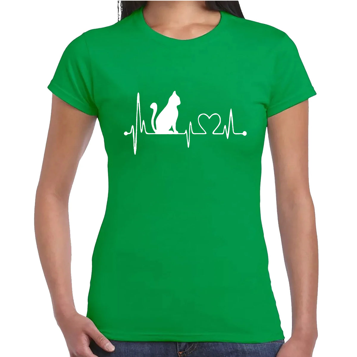 CAT HEART PATTERN | LADIES T-SHIRT