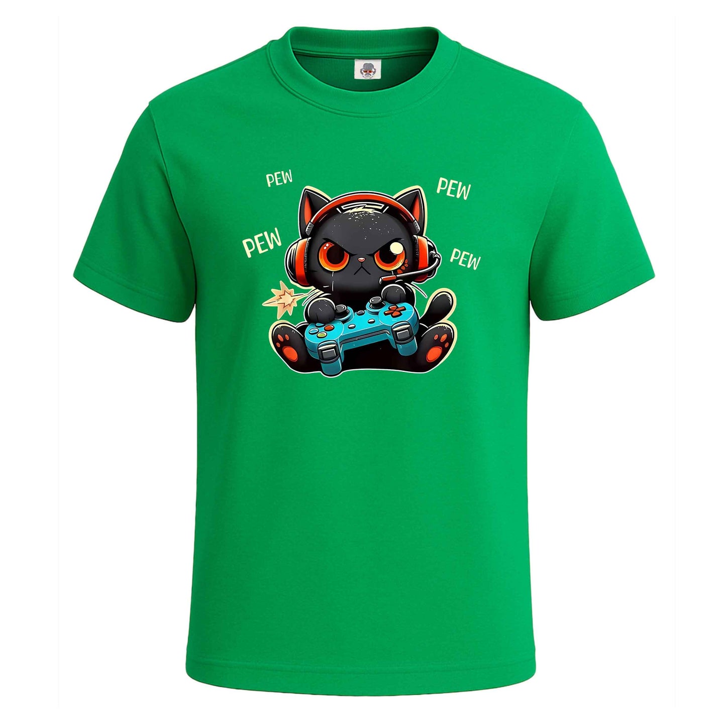 Cute Gamer Cat Pew Pew |T-Shirt For Men's