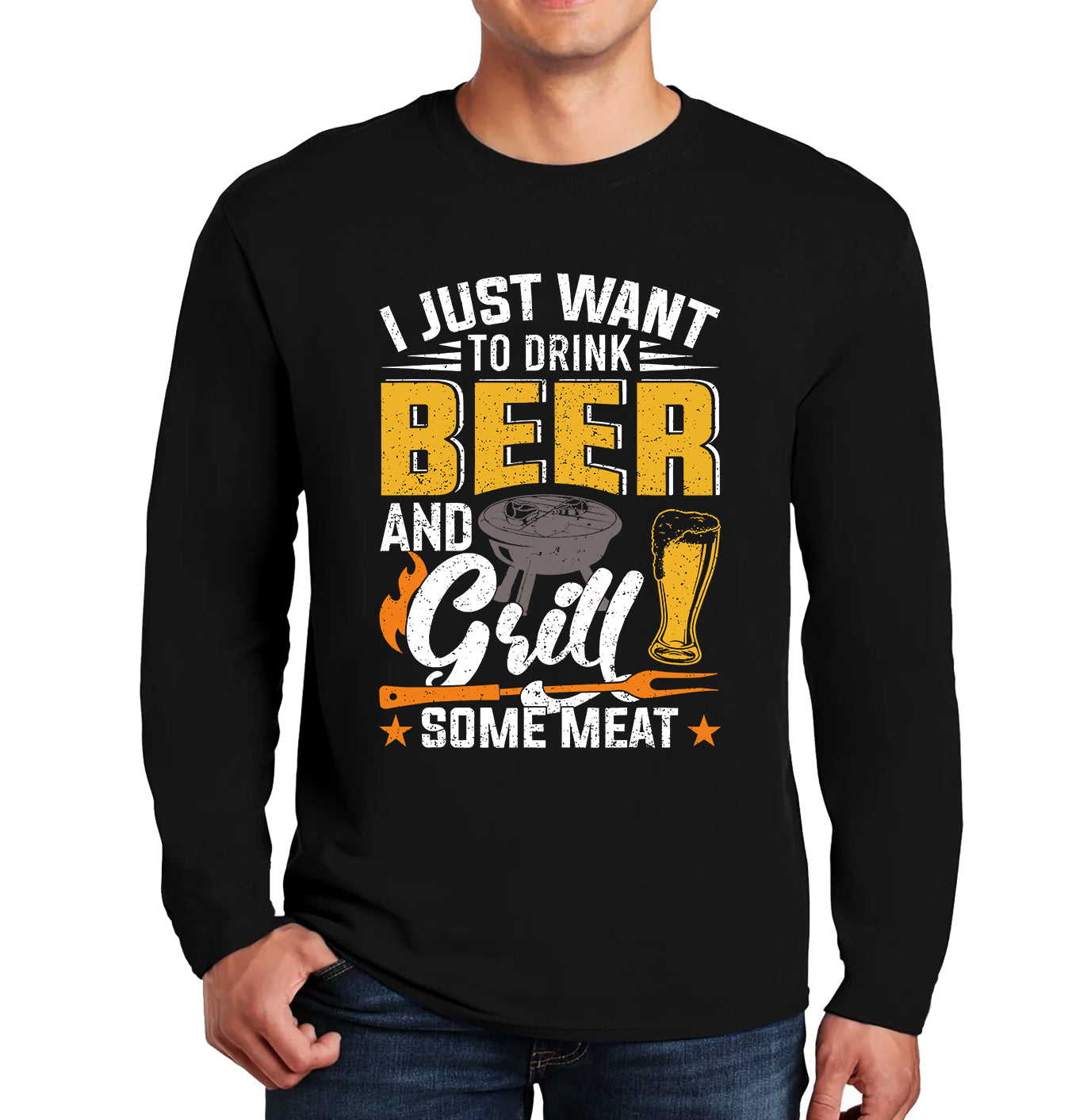 I Just Want To Drink Beer | Men's Long Sleeve I Just Want To Drink Beer | Men's Long Sleeve