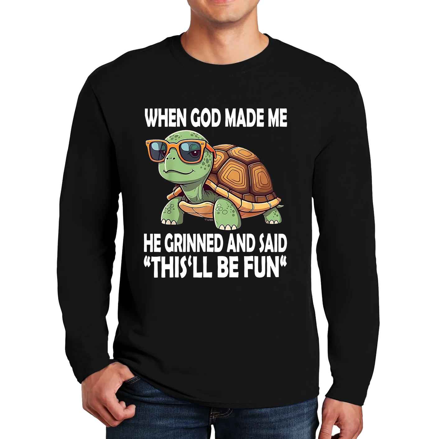 WHEN GOD MADE ME HE | Men's Long Sleeve