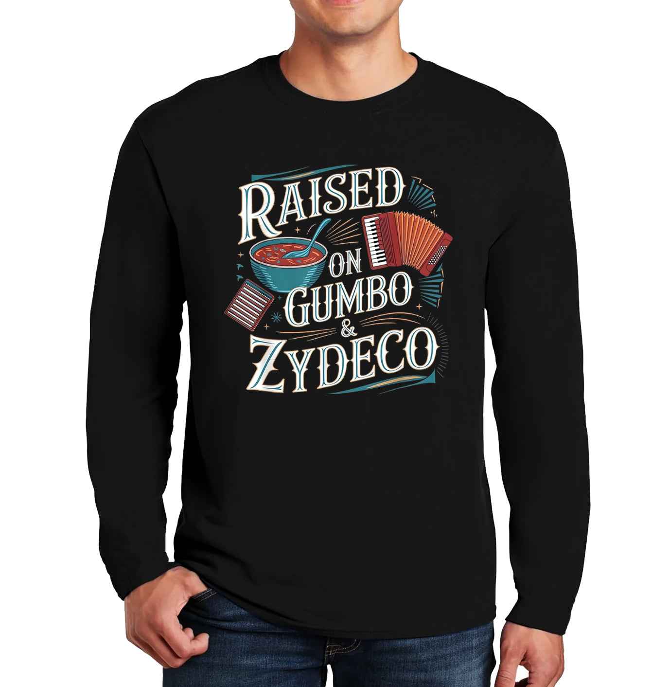 Raised on Gumbo Zydeco | Men's Long Sleeve