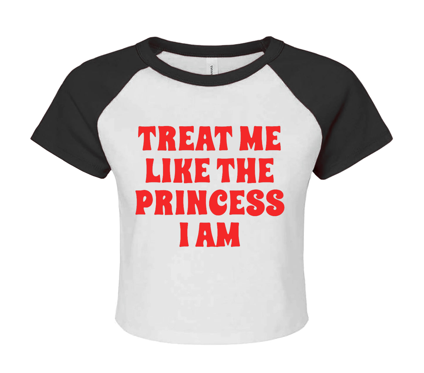 TREAT ME THE | LADIES RAGLAN CROP TOP