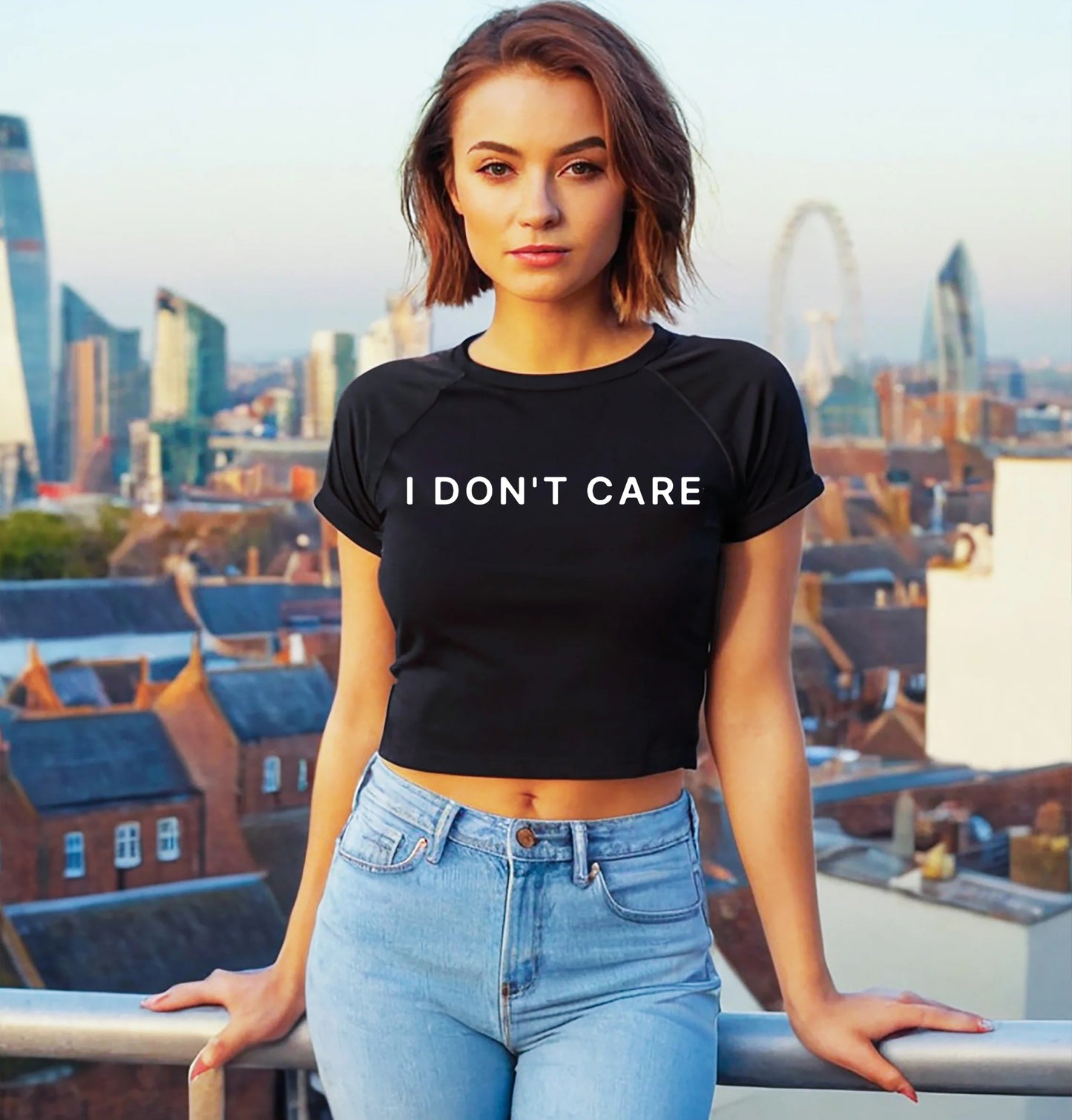 I DON'T CARE | LADIES CROP TOP