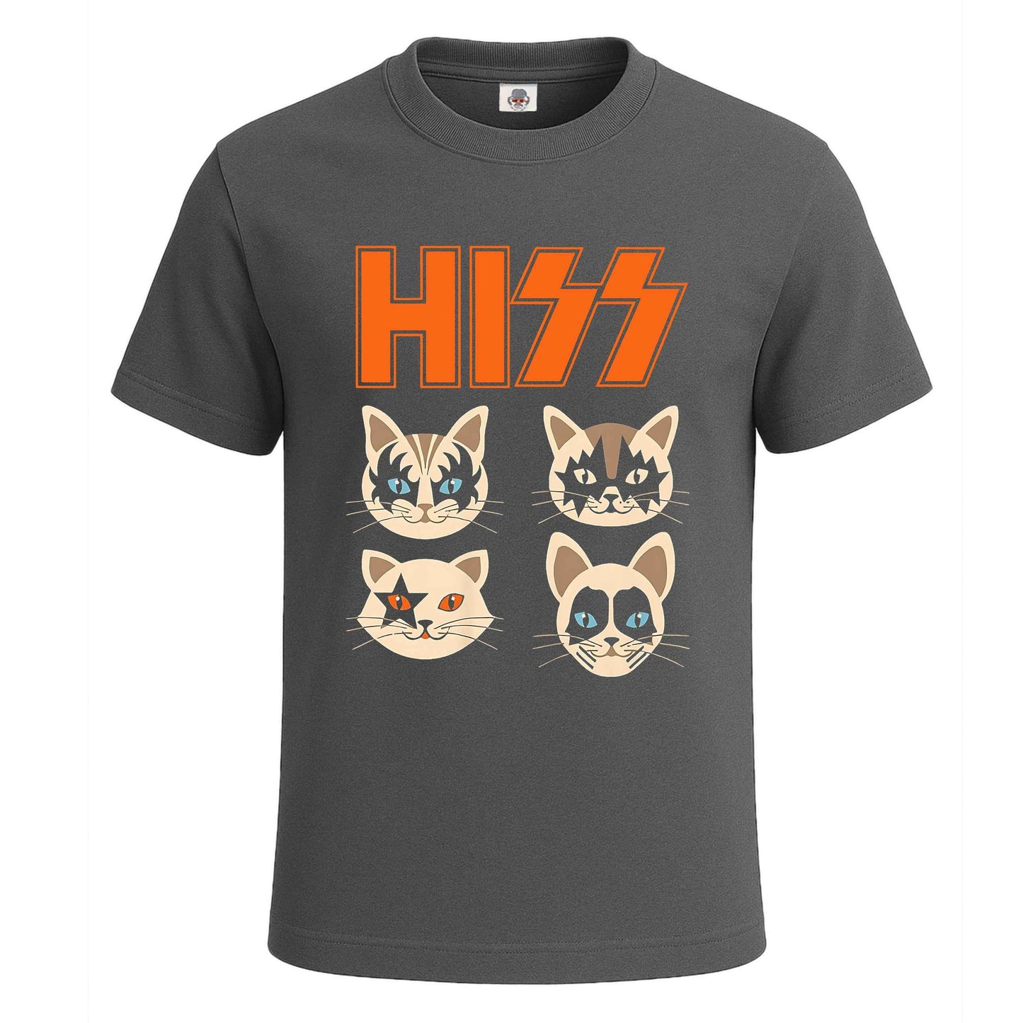 Hiss Cats Kittens Rock | T-Shirt For Men's Charcoal Hiss Cats Kittens Rock | T-Shirt For Men's