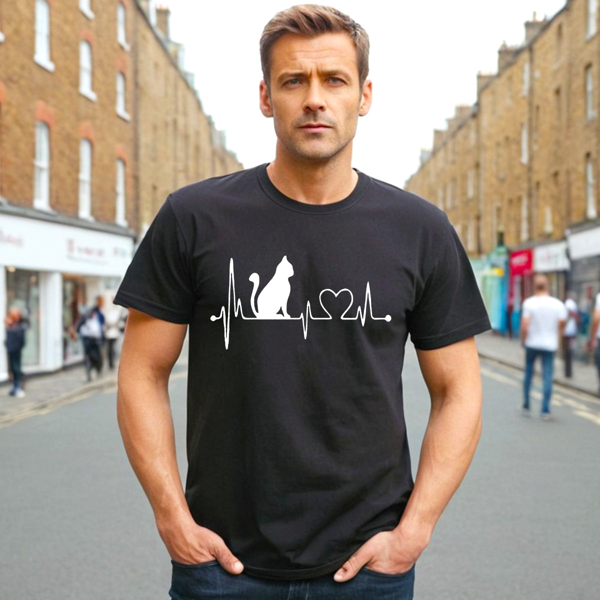 CAT HEART PATTERN | MEN'S T-SHIRT