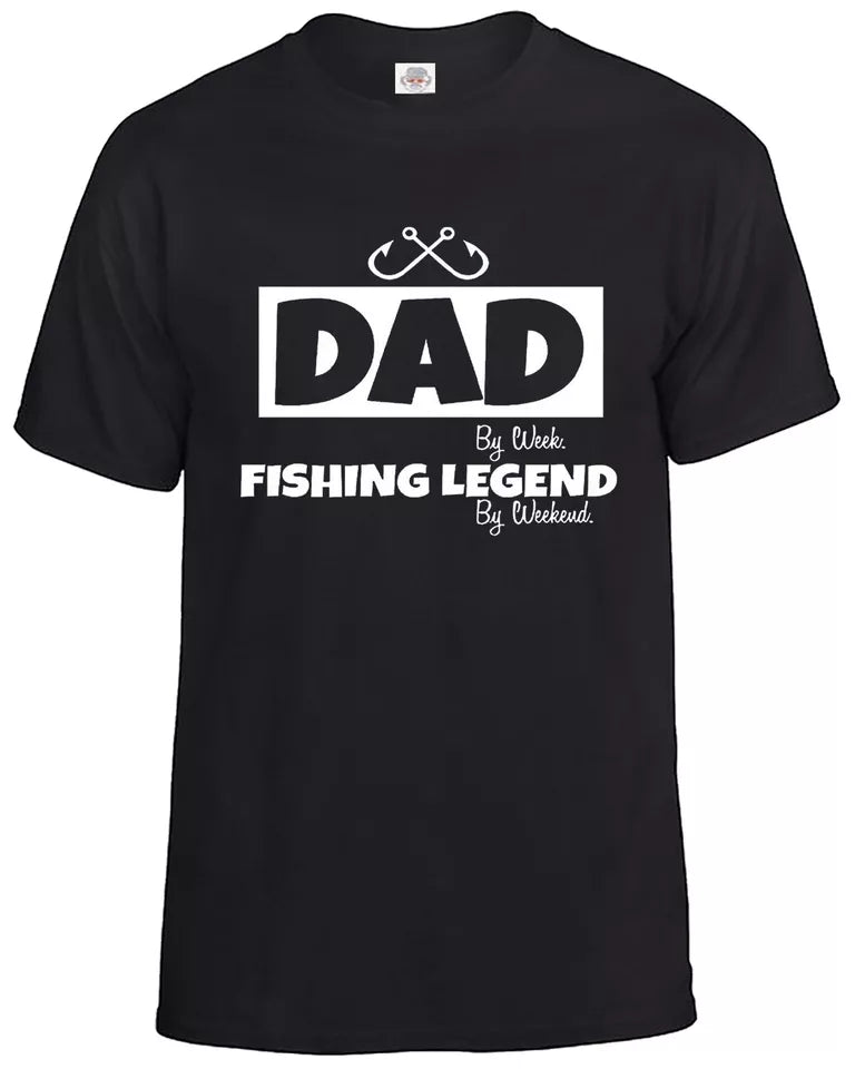Fishing T-Shirt Men's Fisherman MEN'S T-SHIRT DAD FISHING LEGEND Fishing T-Shirt Men's Fisherman MEN'S T-SHIRT