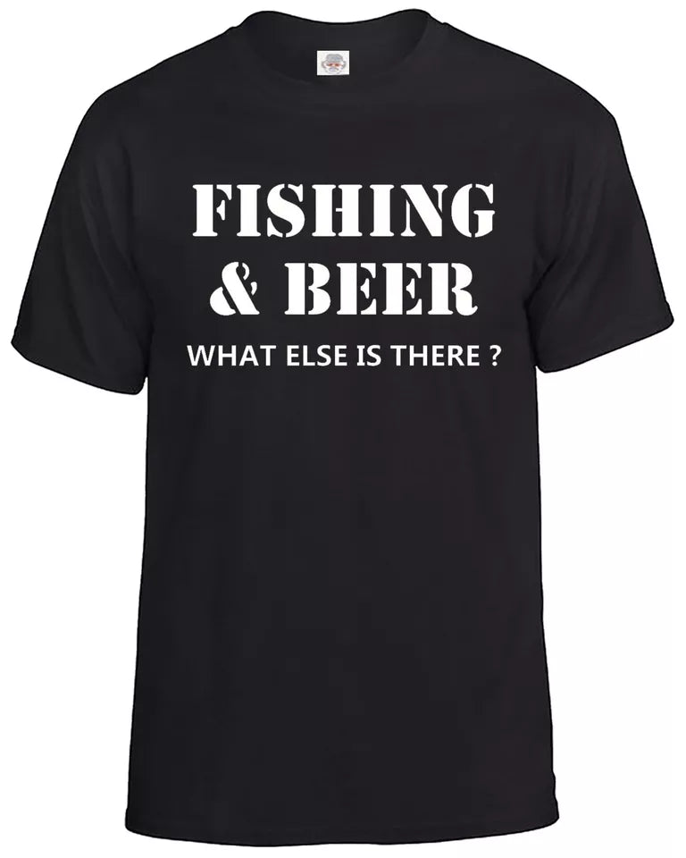 Fishing T-Shirt Men's Fisherman MEN'S T-SHIRT FISHING & BEER Fishing T-Shirt Men's Fisherman MEN'S T-SHIRT