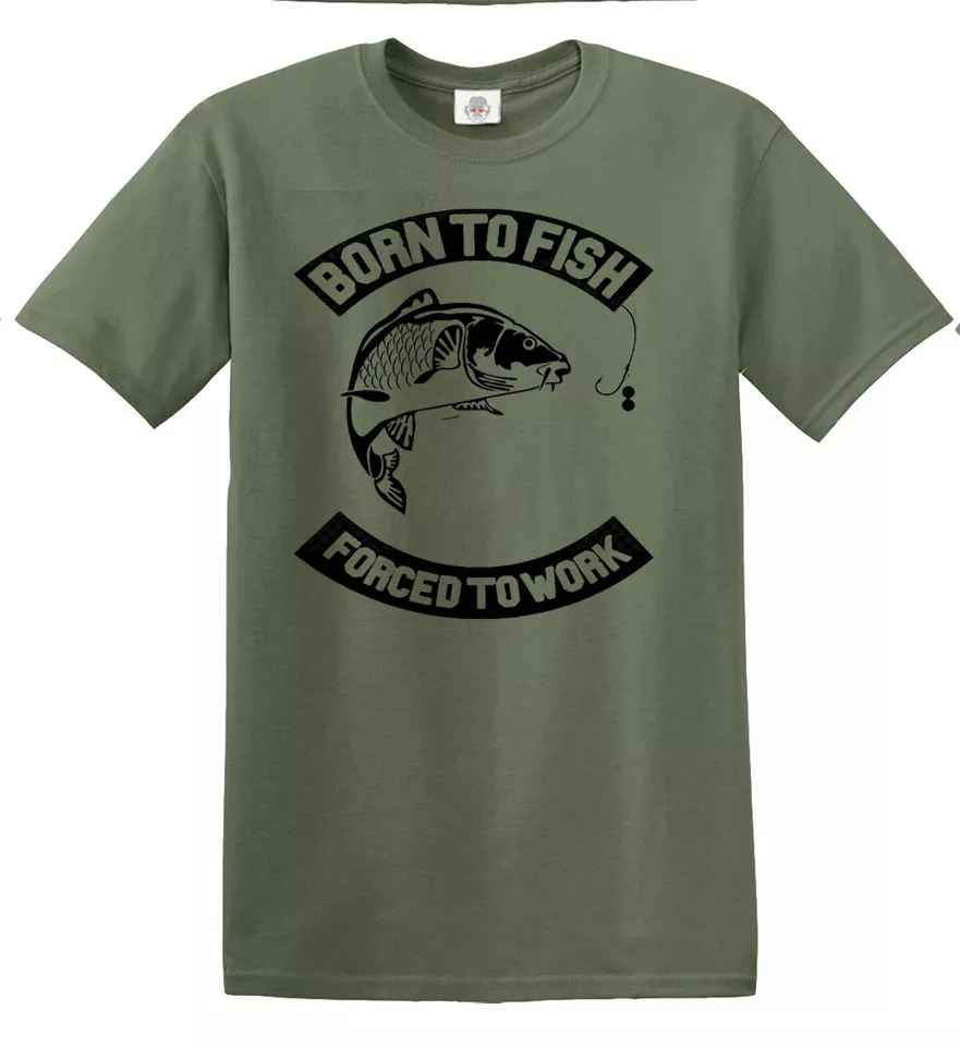 Fishing T-Shirt for Men - Born To Fish Forced To Work Gift for Fisherman Fishing T-Shirt for Men - Born To Fish Forced To Work Gift for Fisherman