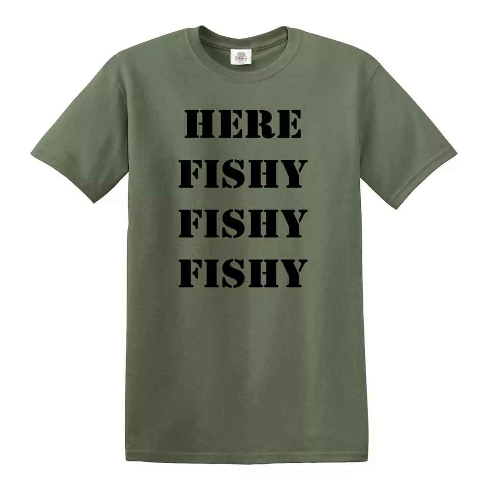 Fishing T-Shirt for Men - Here Fishy Fishy Fisherman Clothing Gifts Fishing T-Shirt for Men - Here Fishy Fishy Fisherman Clothing Gifts