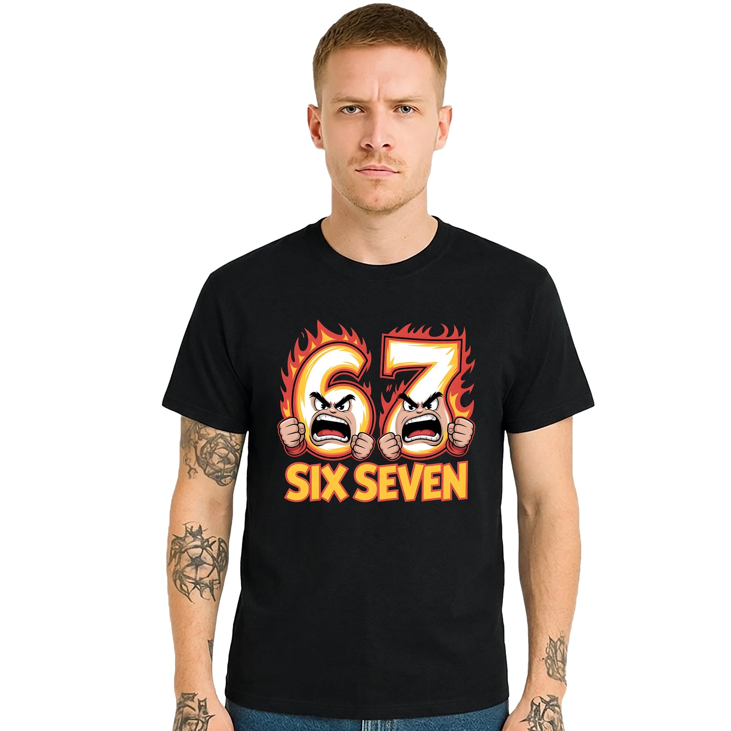 Hot Fire Six Seven 67 Black | T-Shirt For Men's