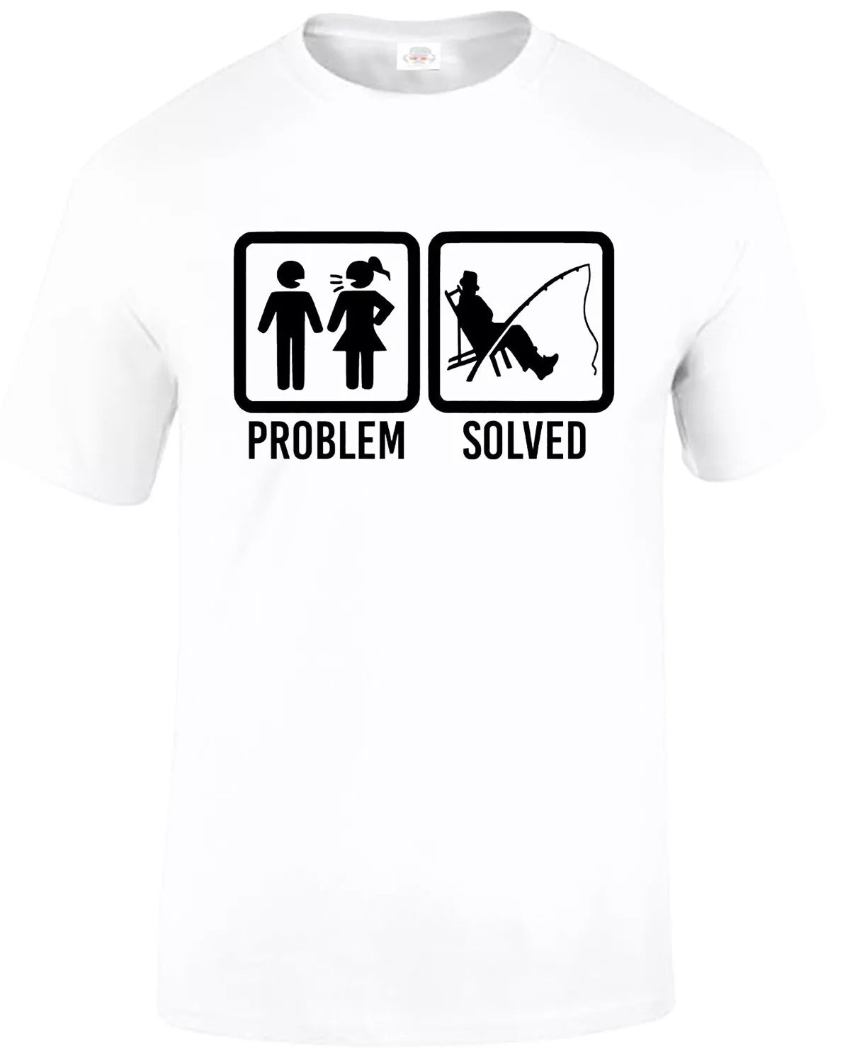 Fishing Fathers Day Fisherman MEN'S T-SHIRT PROBLEM SOLVED FISHING Fishing Fathers Day Fisherman MEN'S T-SHIRT