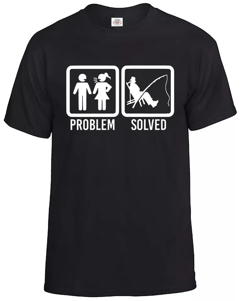 Fishing T-Shirt Men's Fisherman MEN'S T-SHIRT PROBLEM SOLVED FISHING Fishing T-Shirt Men's Fisherman MEN'S T-SHIRT