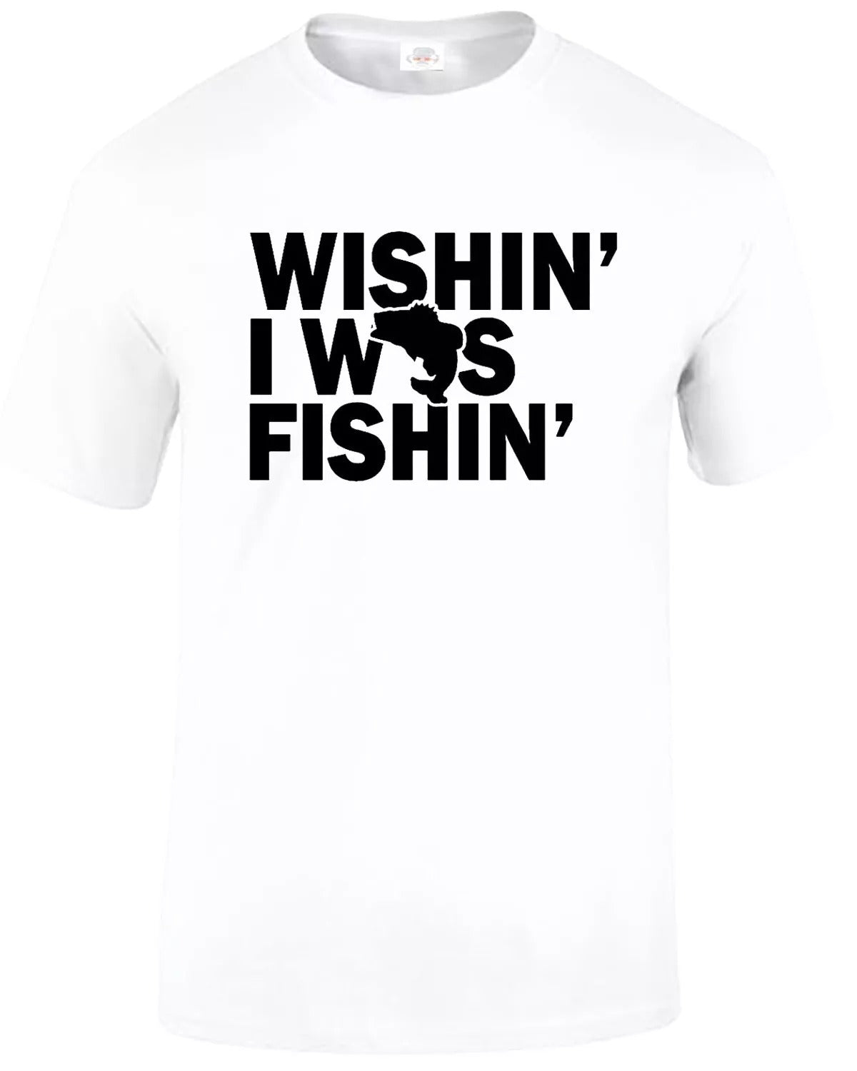 Fishing Fathers Day Fisherman MEN'S T-SHIRT WISHIN' I WAS FISHIN' Fishing Fathers Day Fisherman MEN'S T-SHIRT
