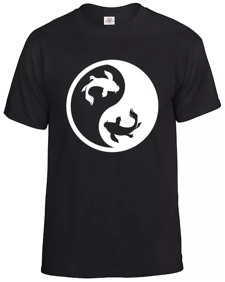 Fishing T-Shirt Men's Fisherman MEN'S T-SHIRT YIN YANG FISH SYMBOL T-SHIRT Fishing T-Shirt Men's Fisherman MEN'S T-SHIRT