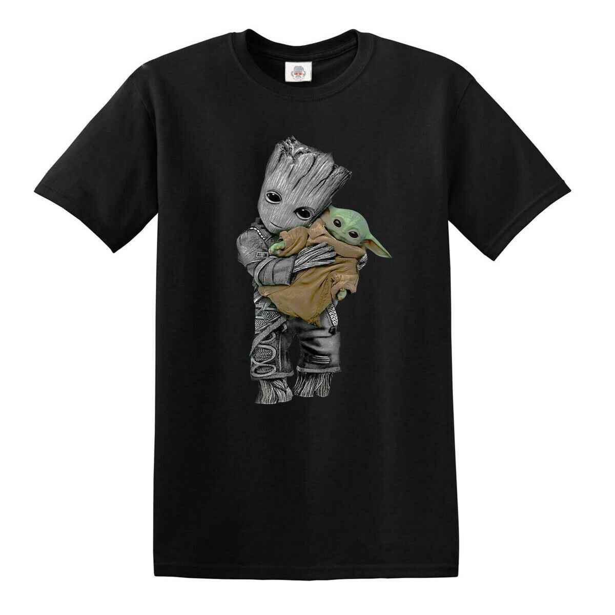 Baby Yoda Baby Groot T-Shirt - Black Tee for Fans Baby Yoda Baby Groot T-Shirt - Black Tee for Fans