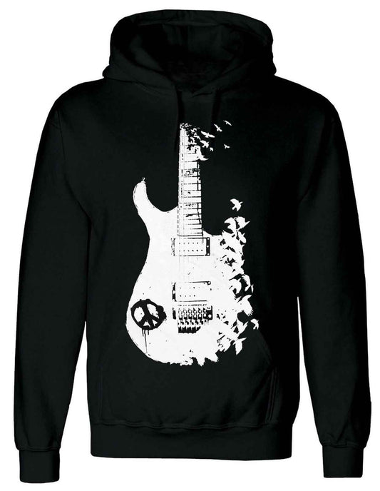 Band Guitar Hoodie - Men's Black Hoody Band Guitar Hoodie - Men's Black Hoody
