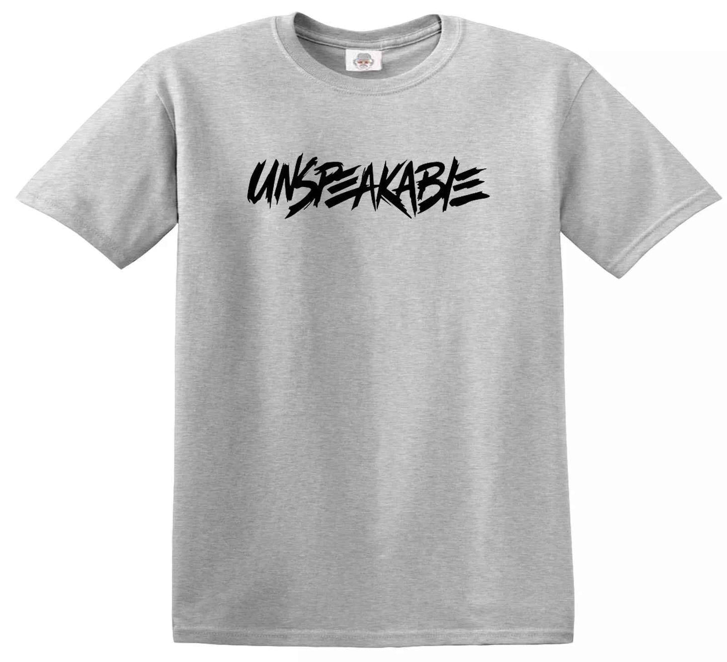 New Unspeakable T-Shirt Funny Kids SPORT GREY - BLACK PRIN New Unspeakable T-Shirt Funny Kids