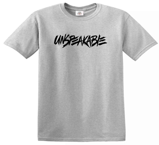 New Unspeakable T-Shirt Funny Kids SPORT GREY - BLACK PRIN New Unspeakable T-Shirt Funny Kids