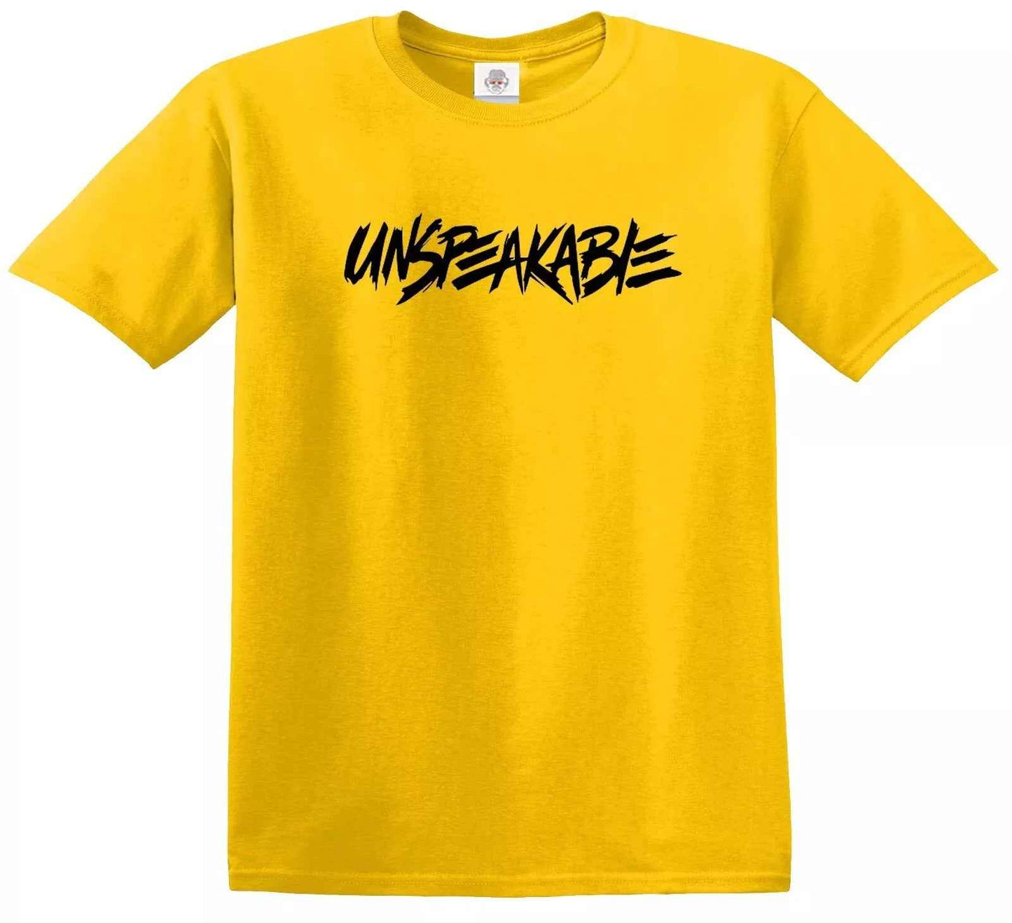 New Unspeakable T-Shirt Funny Kids YELLOW T-SHIRT - BLACK PRINT New Unspeakable T-Shirt Funny Kids