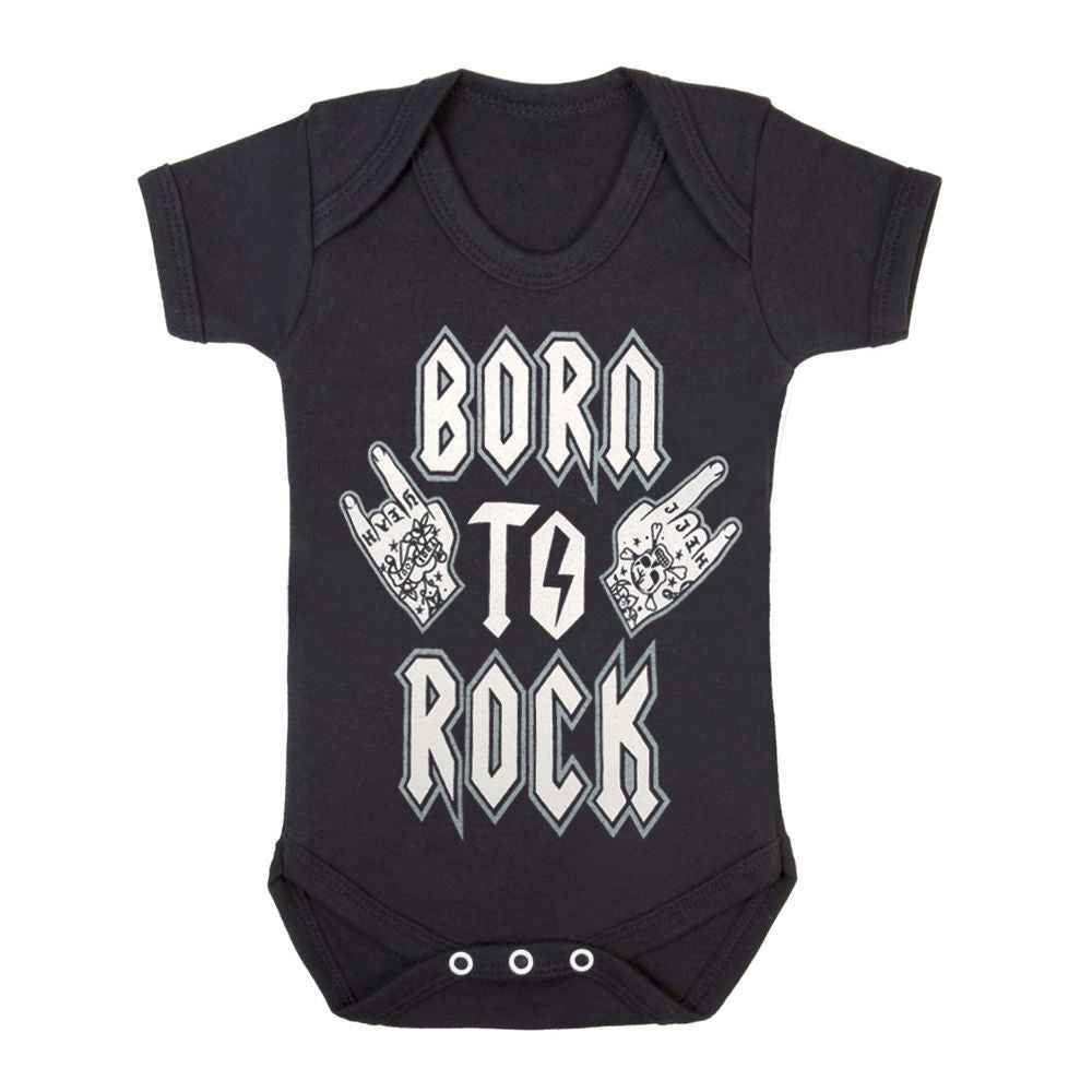 Born to Rock Black Baby Grows - Stylish Infant Apparel Born to Rock Black Baby Grows - Stylish Infant Apparel