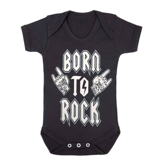 Born to Rock Black Baby Grows - Stylish Infant Apparel Born to Rock Black Baby Grows - Stylish Infant Apparel