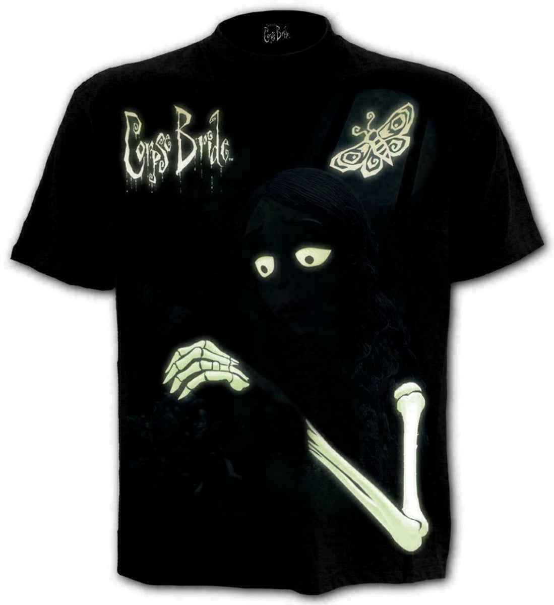 Corpse Bride Glow in the Dark T-Shirt - Black Front Print Corpse Bride Glow in the Dark T-Shirt - Black Front Print