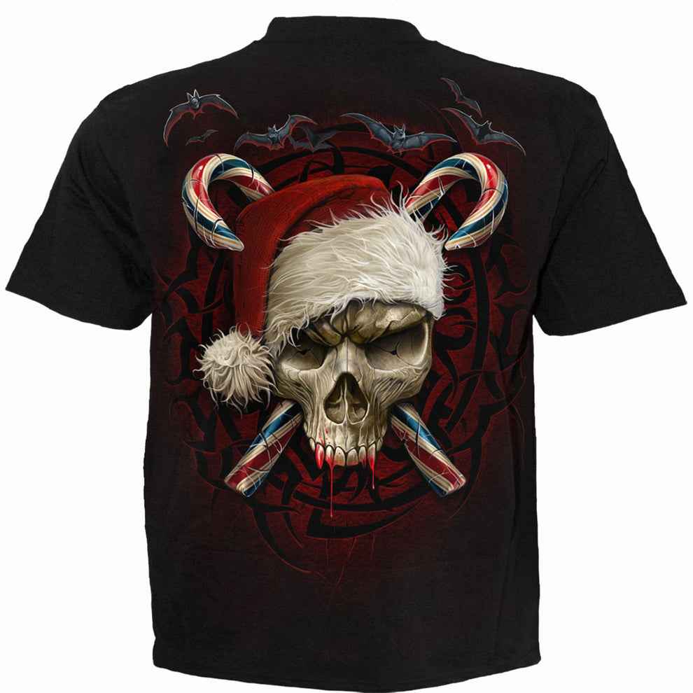 CANDY CANE SANTA SHIRT - BLACK T-SHIRT CANDY CANE SANTA SHIRT - BLACK T-SHIRT