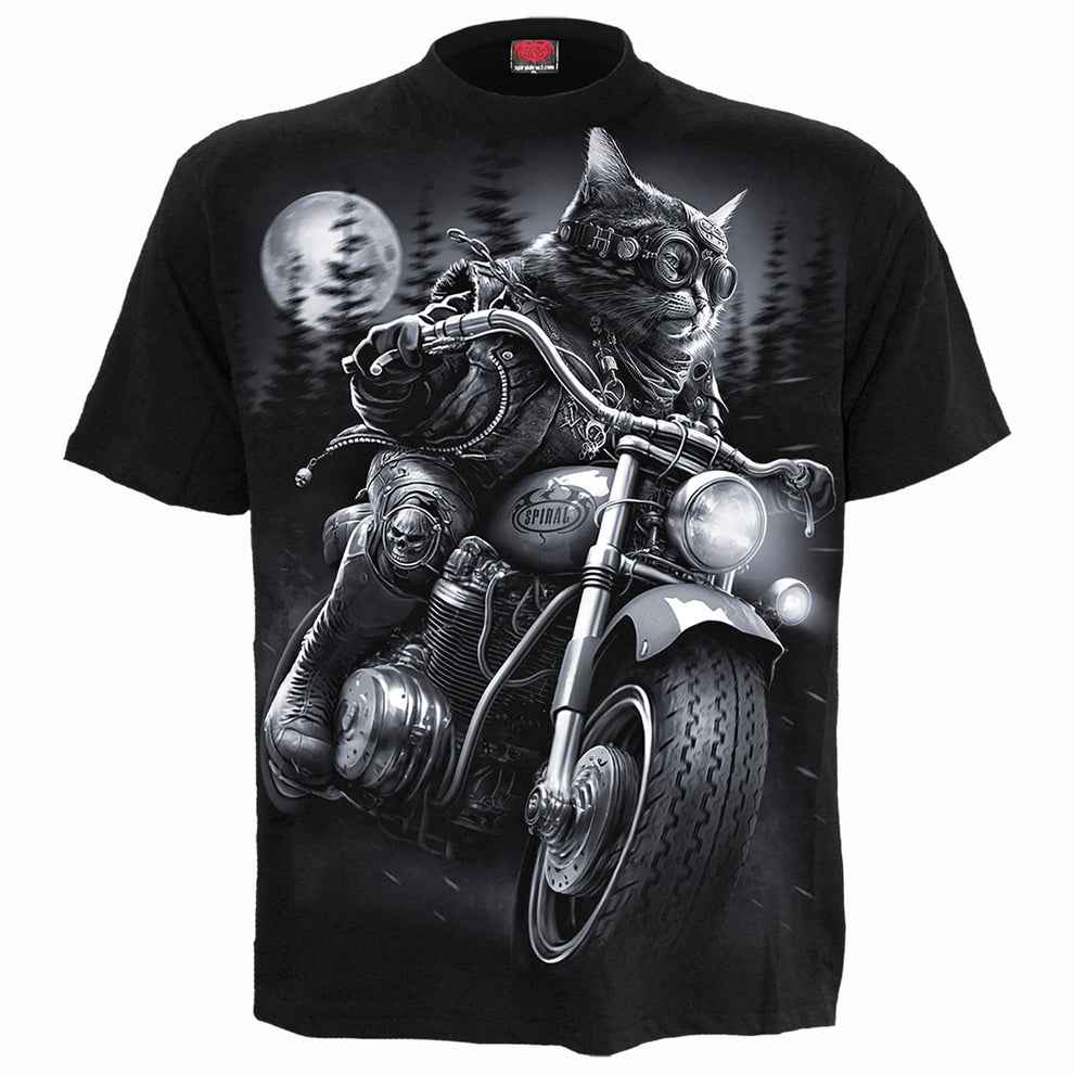 NINE LIVES Black Cat T-Shirt - Stylish Black Tee for Cat Lovers NINE LIVES Black Cat T-Shirt - Stylish Black Tee for Cat Lovers