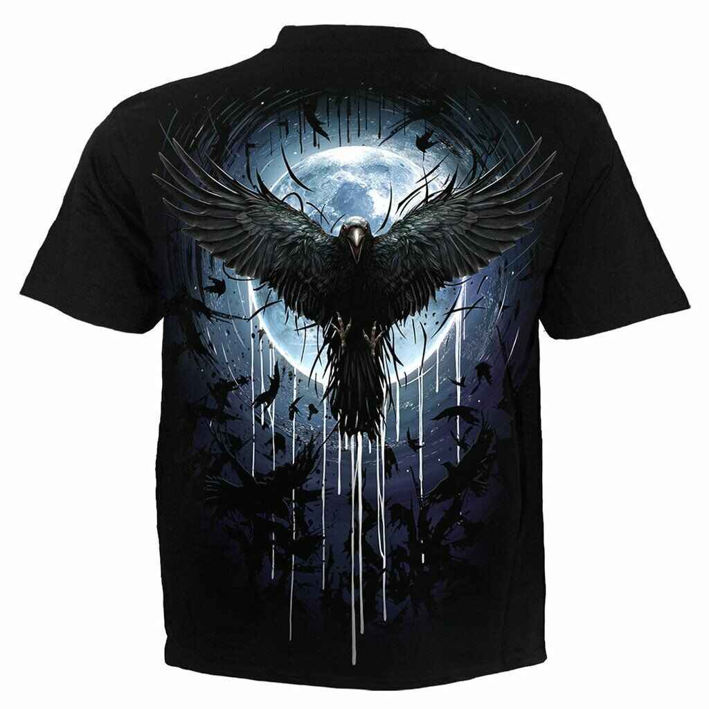 CROW MOON T-SHIRT BLACK - Stylish Crow Moon T-Shirt for Unique Fashion CROW MOON T-SHIRT BLACK - Stylish Crow Moon T-Shirt for Unique Fashion