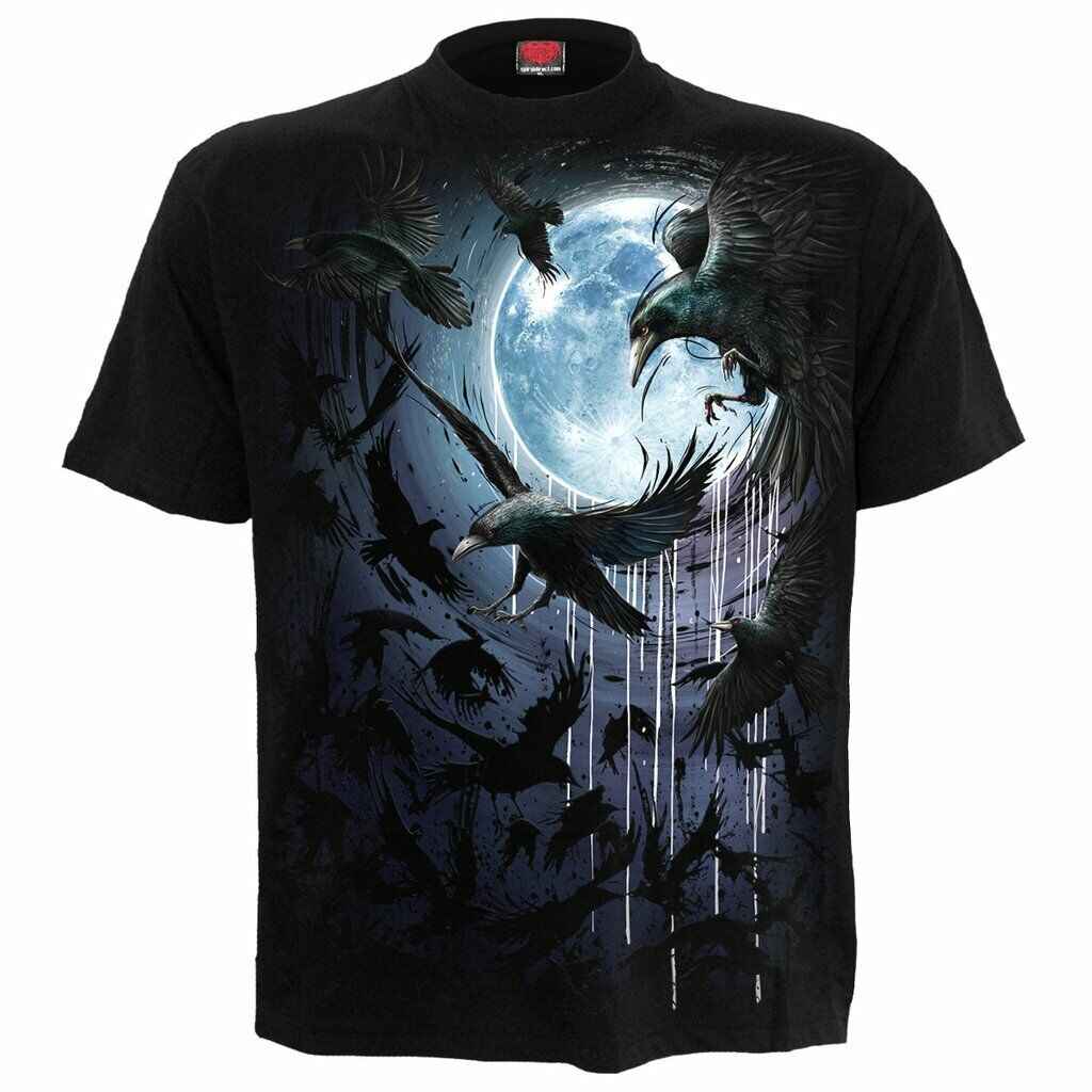 CROW MOON T-SHIRT BLACK - Stylish Crow Moon T-Shirt for Unique Fashion CROW MOON T-SHIRT BLACK - Stylish Crow Moon T-Shirt for Unique Fashion