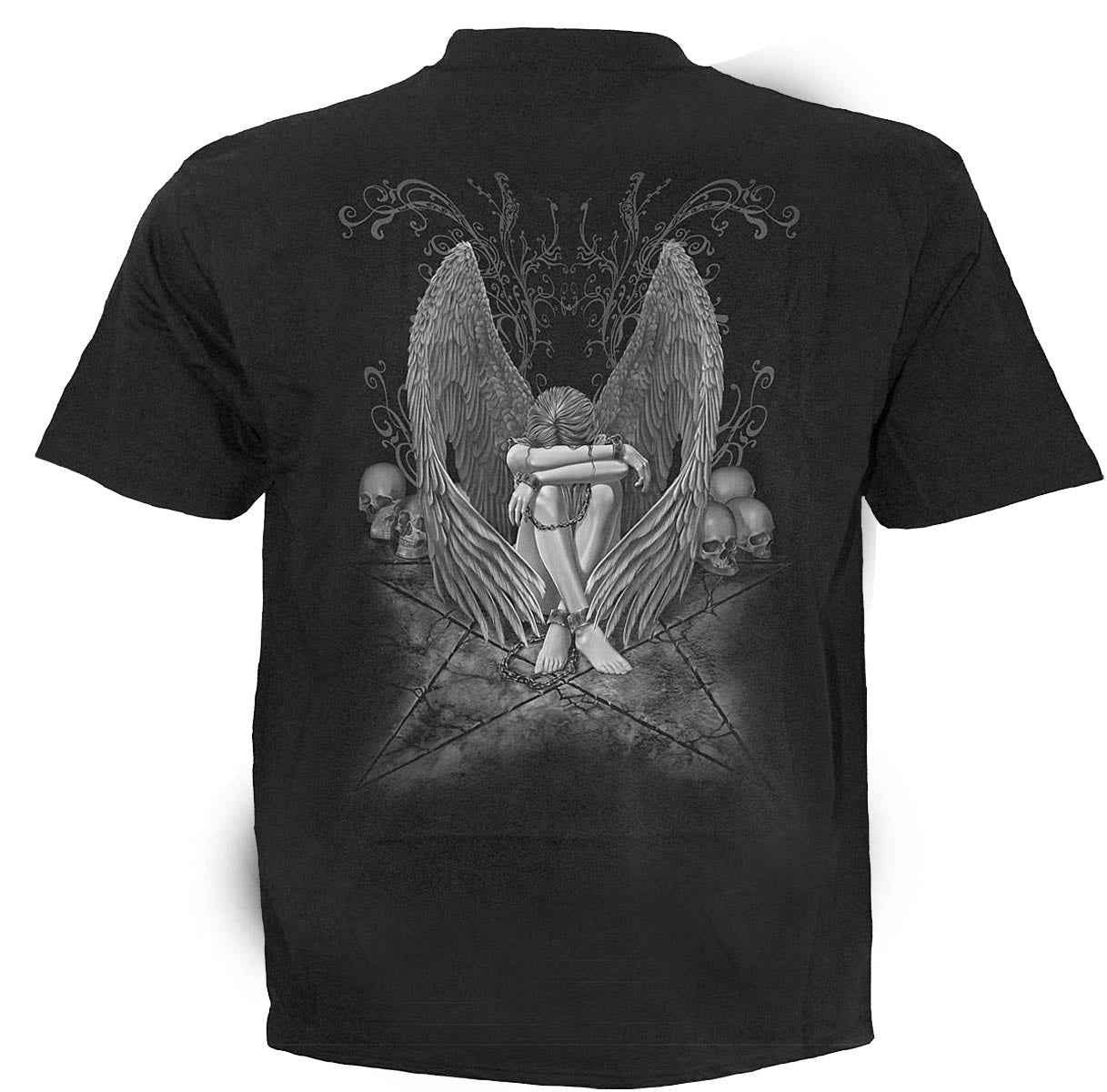ENSLAVED ANGEL BLACK T-SHIRT - Bold Graphic Tee for Unique Style ENSLAVED ANGEL BLACK T-SHIRT - Bold Graphic Tee for Unique Style