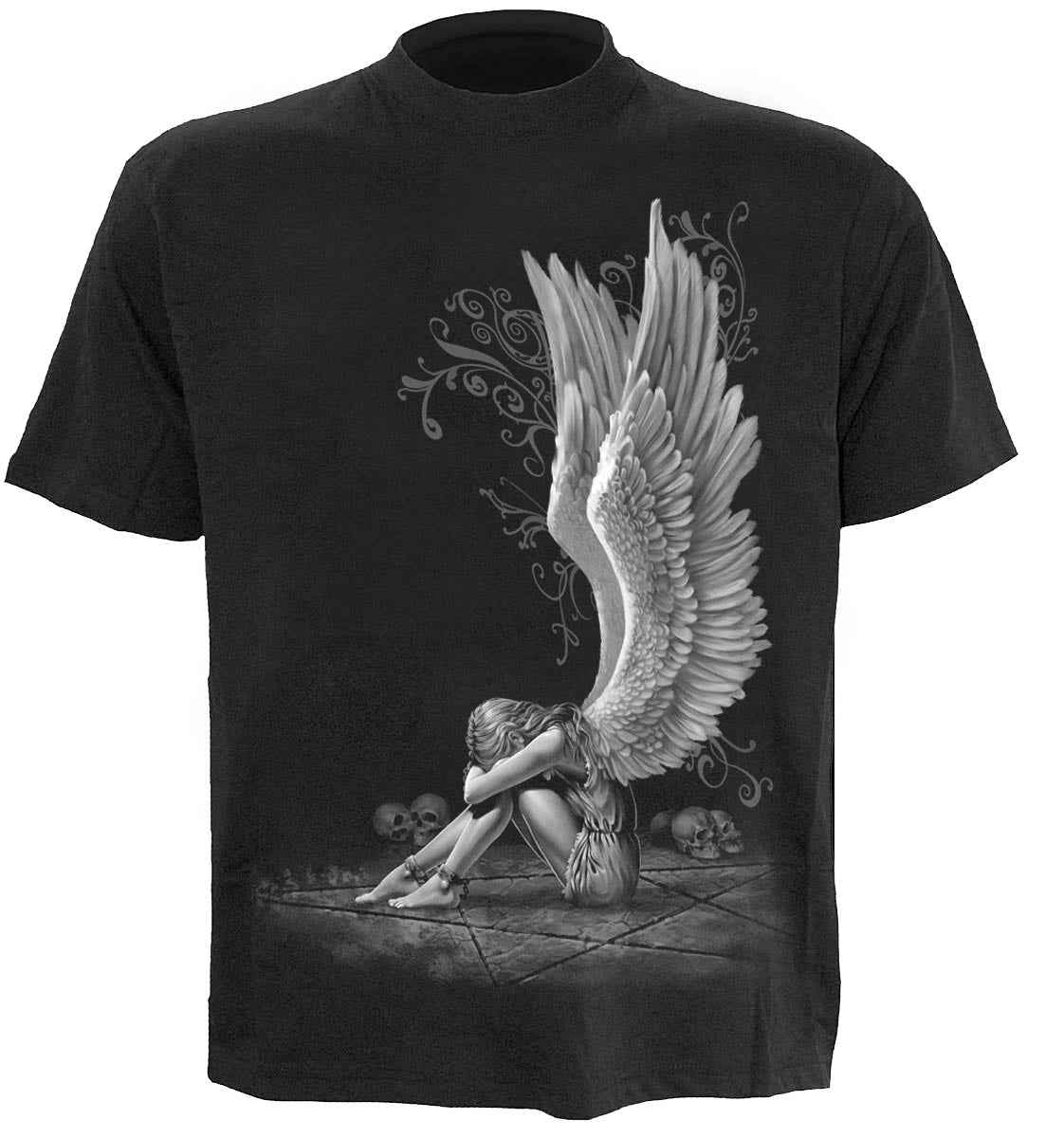 ENSLAVED ANGEL BLACK T-SHIRT - Bold Graphic Tee for Unique Style ENSLAVED ANGEL BLACK T-SHIRT - Bold Graphic Tee for Unique Style